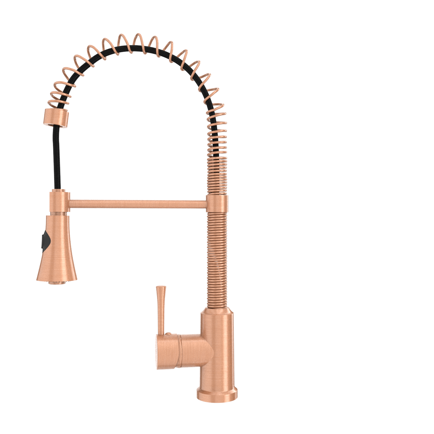 Copper Pre-Rinse Spring Kitchen Faucet, Single Level Solid Brass Kitchen Sink Faucets with Pull Down Sprayer - AK96565C
