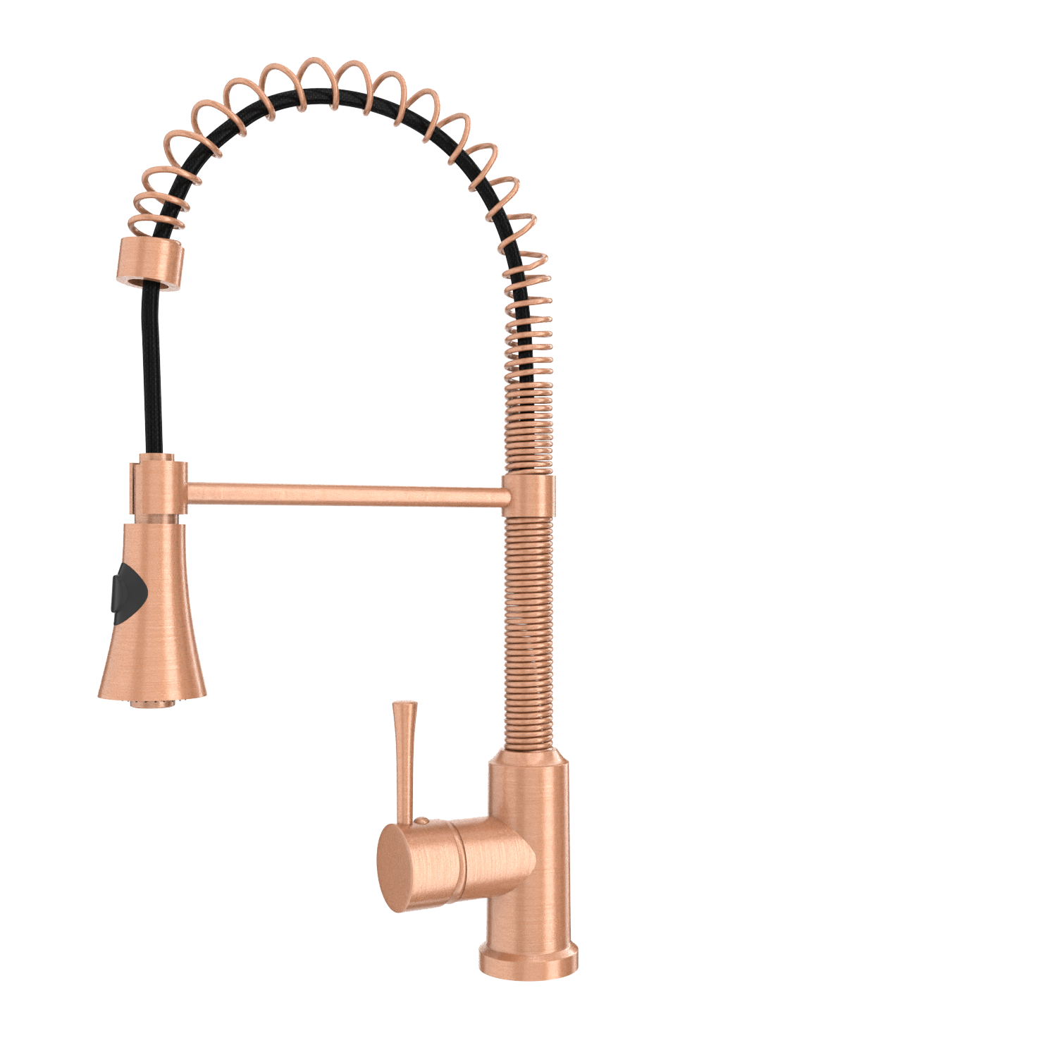 Copper Pre-Rinse Spring Kitchen Faucet, Single Level Solid Brass Kitchen Sink Faucets with Pull Down Sprayer - AK96565C
