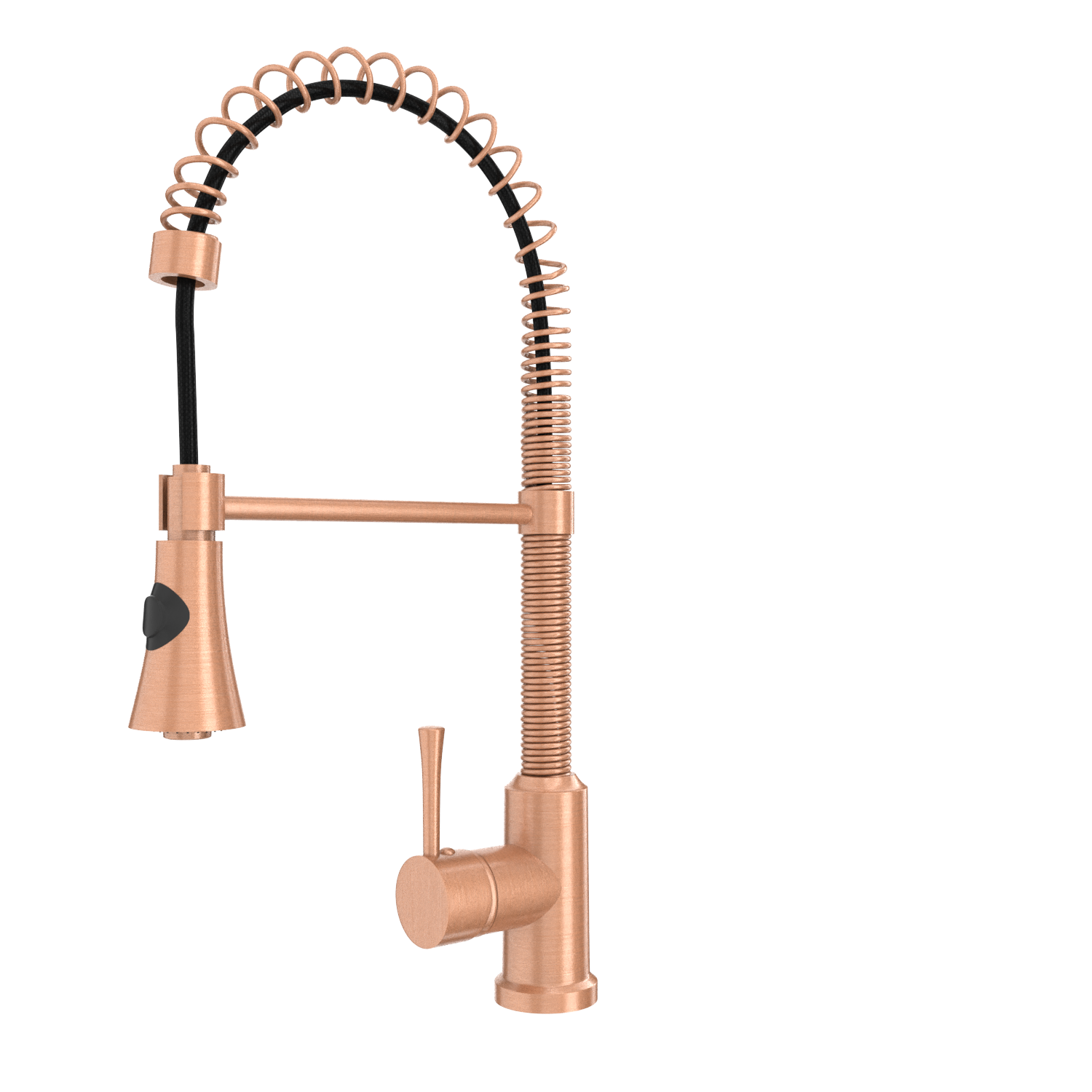 Copper Pre-Rinse Spring Kitchen Faucet, Single Level Solid Brass Kitchen Sink Faucets with Pull Down Sprayer - AK96565C