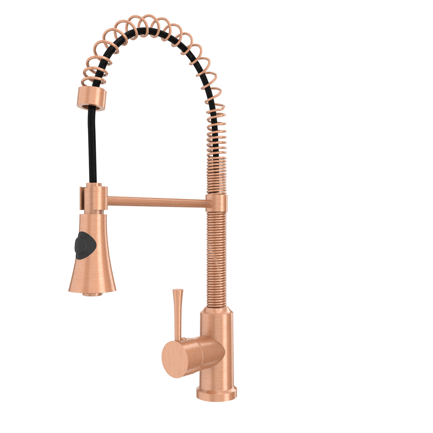 Copper Pre-Rinse Spring Kitchen Faucet, Single Level Solid Brass Kitchen Sink Faucets with Pull Down Sprayer - AK96565C