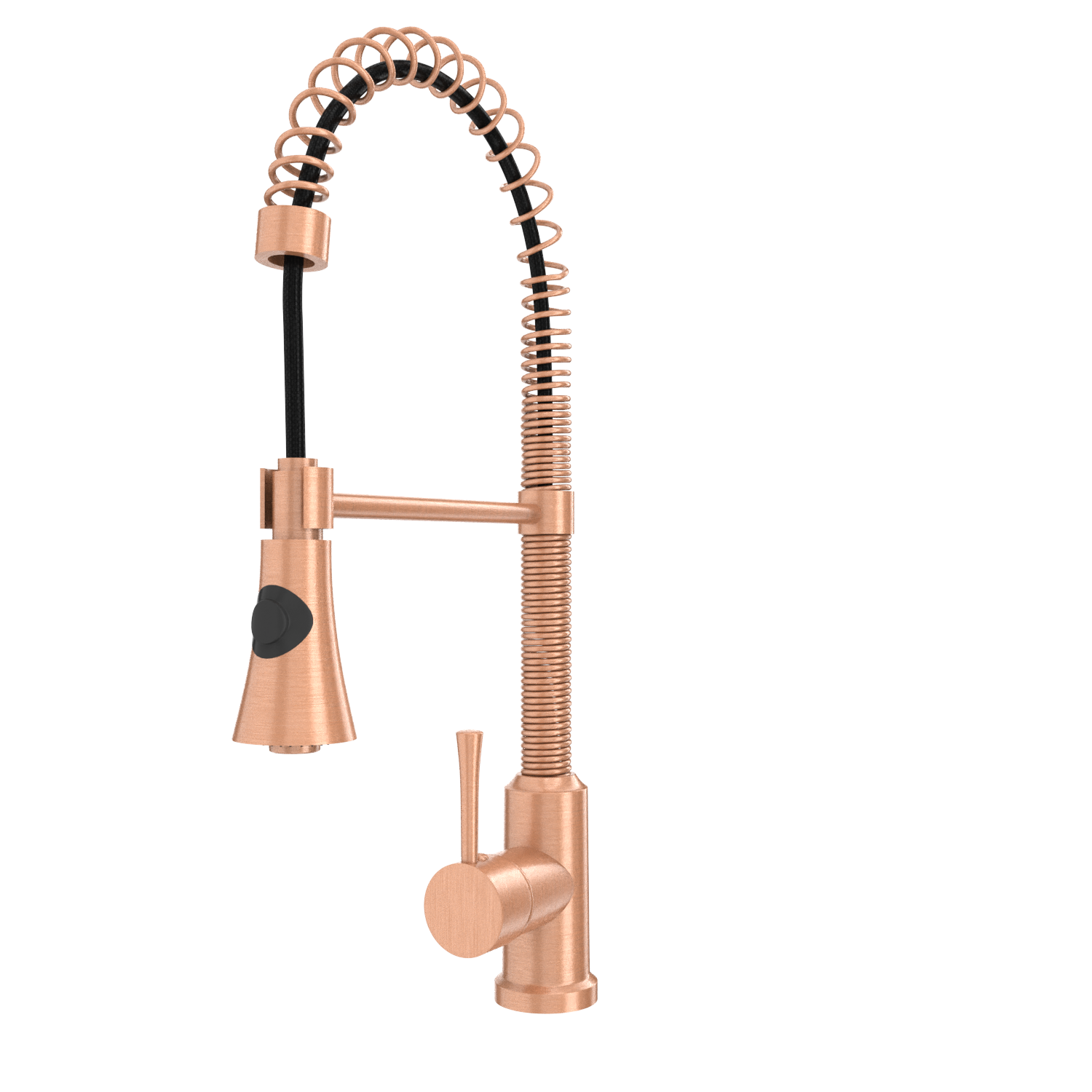 Copper Pre-Rinse Spring Kitchen Faucet, Single Level Solid Brass Kitchen Sink Faucets with Pull Down Sprayer - AK96565C