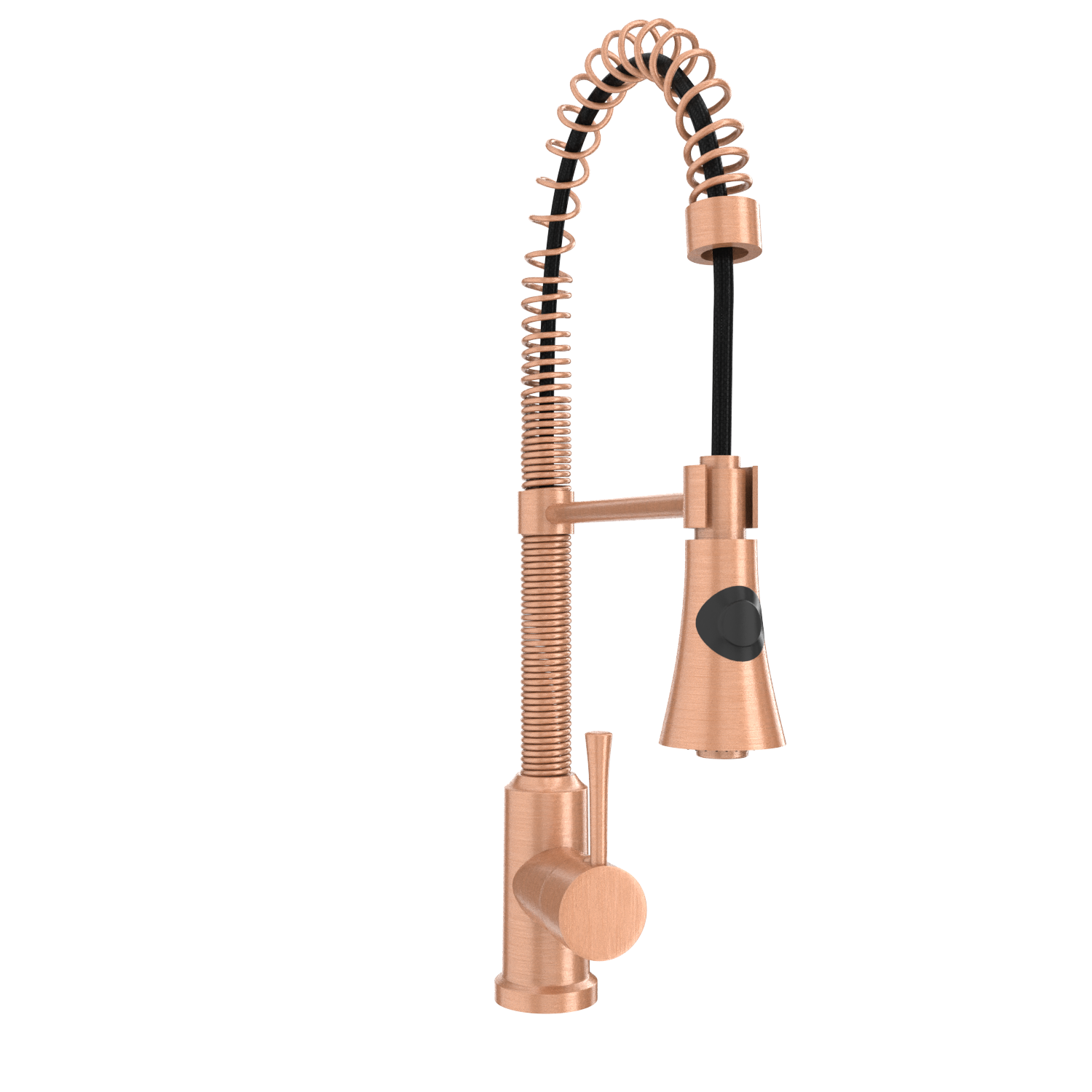 Copper Pre-Rinse Spring Kitchen Faucet, Single Level Solid Brass Kitchen Sink Faucets with Pull Down Sprayer - AK96565C