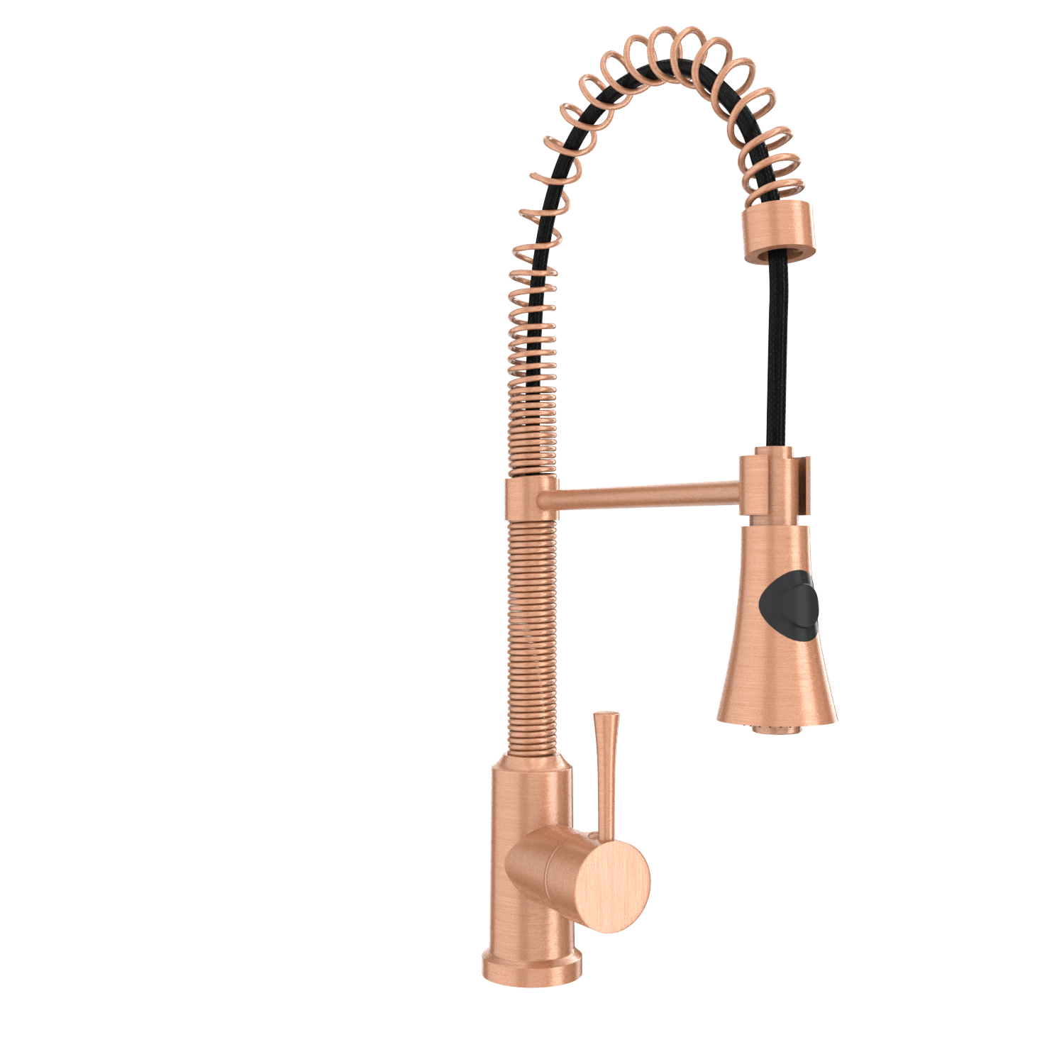 Copper Pre-Rinse Spring Kitchen Faucet, Single Level Solid Brass Kitchen Sink Faucets with Pull Down Sprayer - AK96565C
