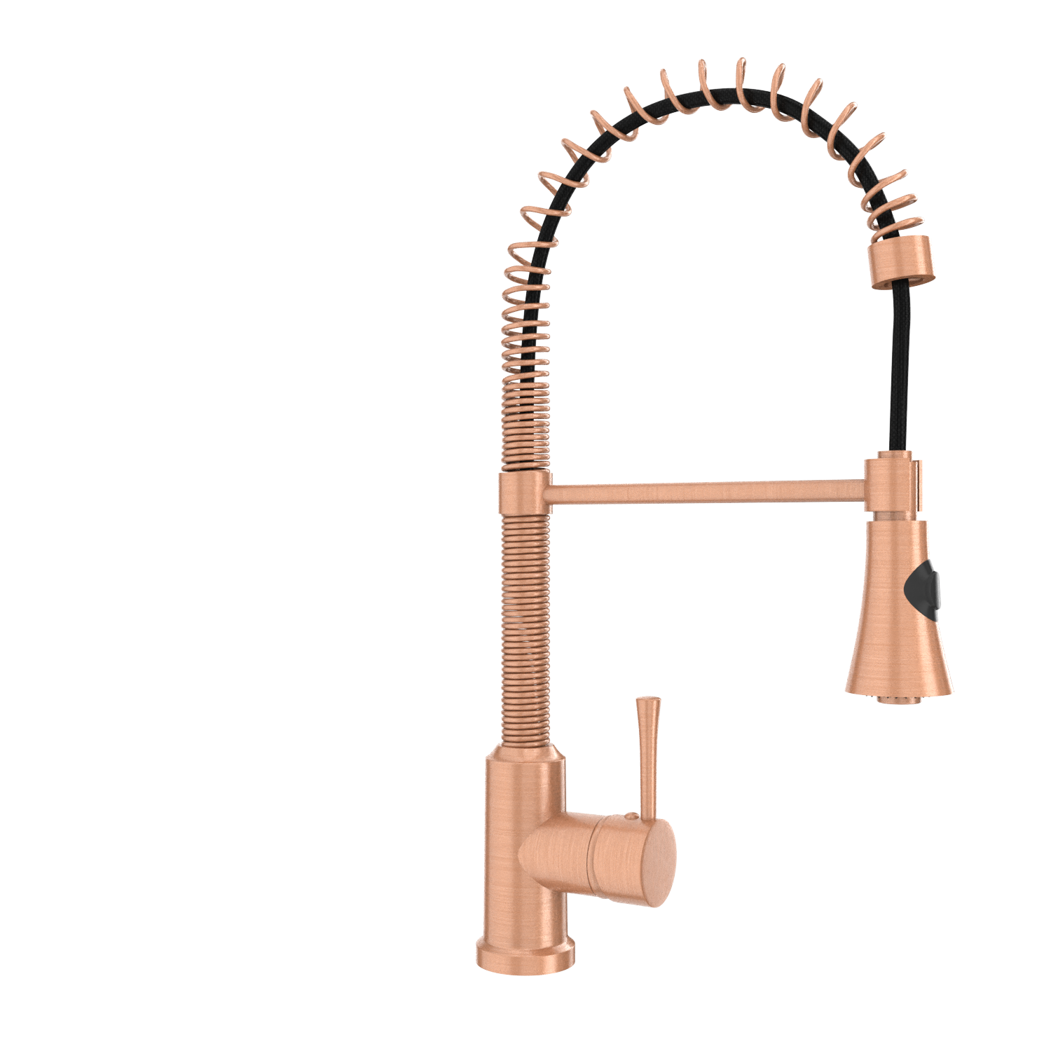 Copper Pre-Rinse Spring Kitchen Faucet, Single Level Solid Brass Kitchen Sink Faucets with Pull Down Sprayer - AK96565C