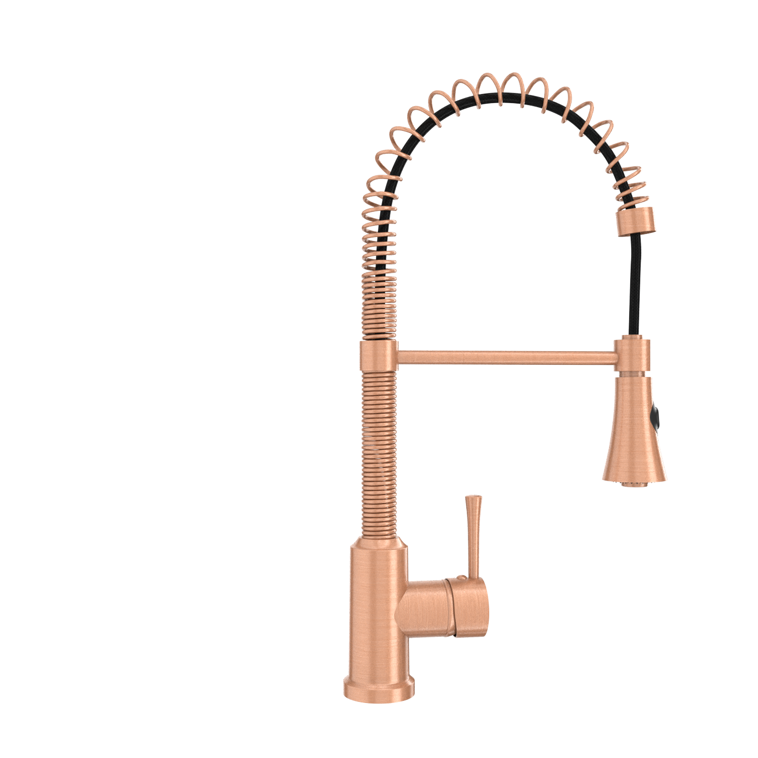 Copper Pre-Rinse Spring Kitchen Faucet, Single Level Solid Brass Kitchen Sink Faucets with Pull Down Sprayer - AK96565C