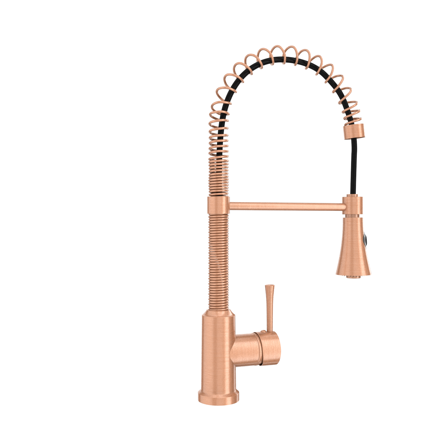 Copper Pre-Rinse Spring Kitchen Faucet, Single Level Solid Brass Kitchen Sink Faucets with Pull Down Sprayer - AK96565C