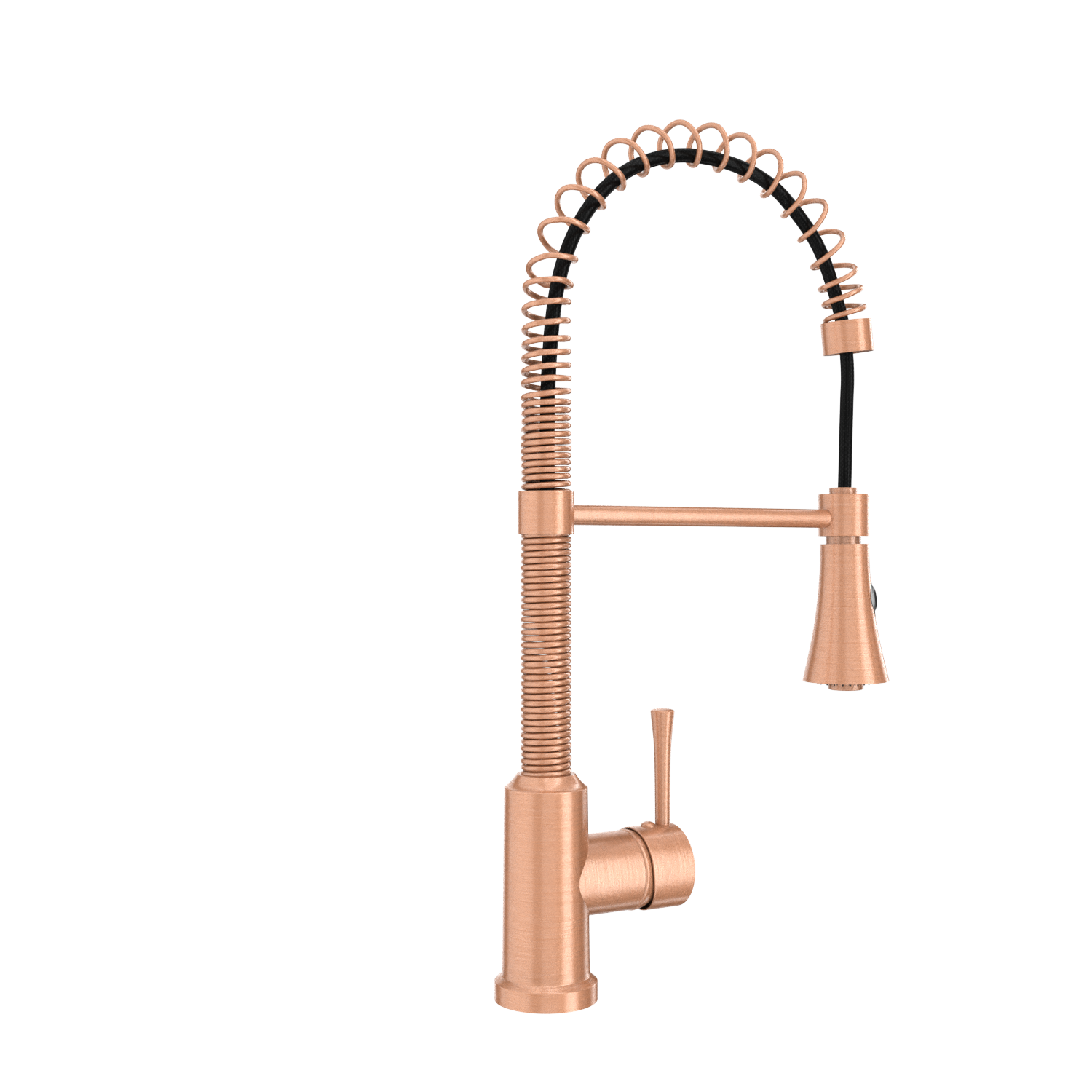 Copper Pre-Rinse Spring Kitchen Faucet, Single Level Solid Brass Kitchen Sink Faucets with Pull Down Sprayer - AK96565C