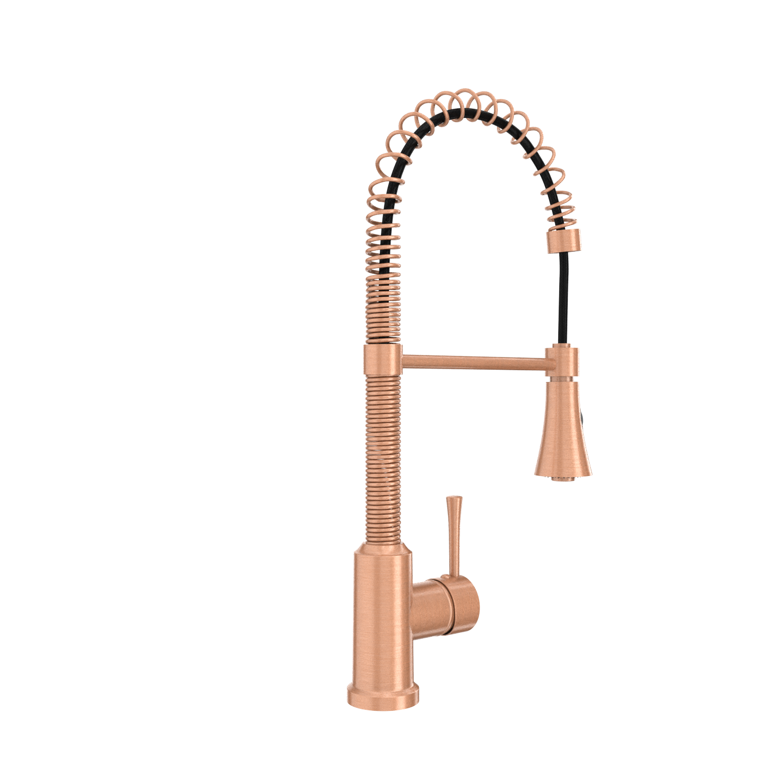 Copper Pre-Rinse Spring Kitchen Faucet, Single Level Solid Brass Kitchen Sink Faucets with Pull Down Sprayer - AK96565C