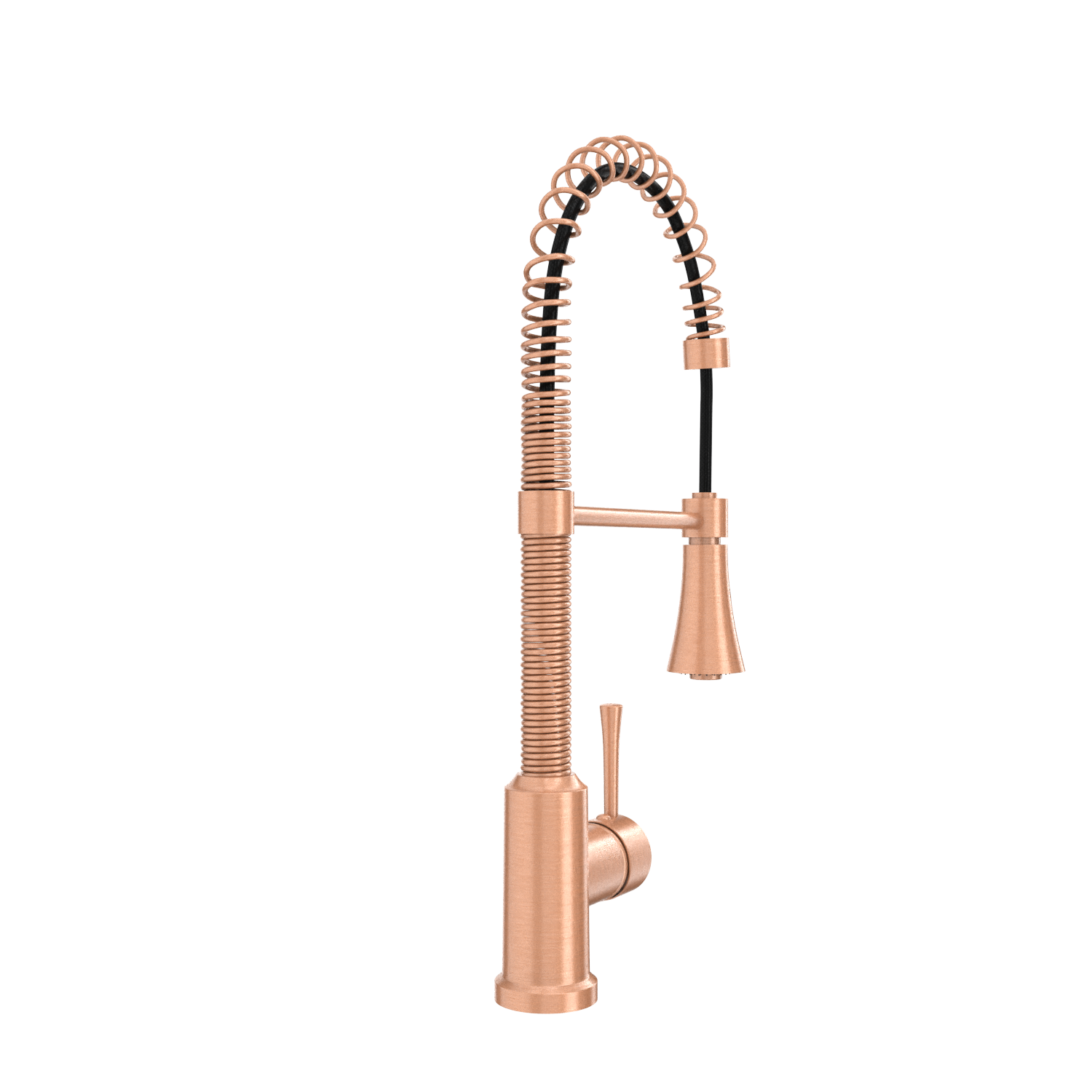 Copper Pre-Rinse Spring Kitchen Faucet, Single Level Solid Brass Kitchen Sink Faucets with Pull Down Sprayer - AK96565C