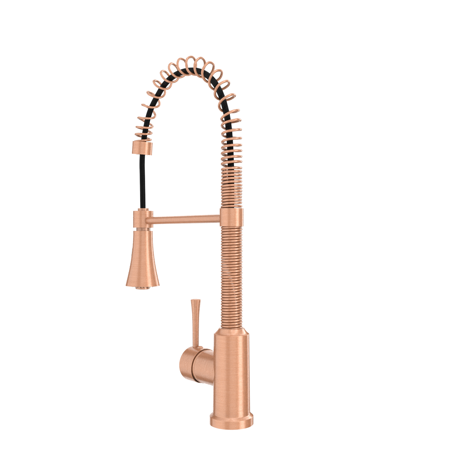 Copper Pre-Rinse Spring Kitchen Faucet, Single Level Solid Brass Kitchen Sink Faucets with Pull Down Sprayer - AK96565C