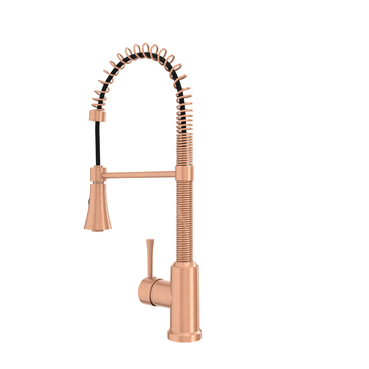 Copper Pre-Rinse Spring Kitchen Faucet, Single Level Solid Brass Kitchen Sink Faucets with Pull Down Sprayer - AK96565C