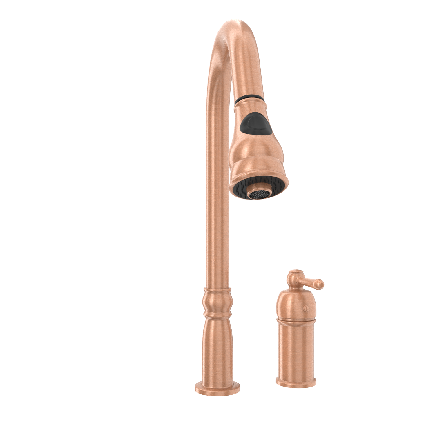 Copper Pull Out Kitchen Faucet with in-Deck Handle, Single Level Solid Brass Kitchen Sink Faucets with Pull Down Sprayer-AK97918