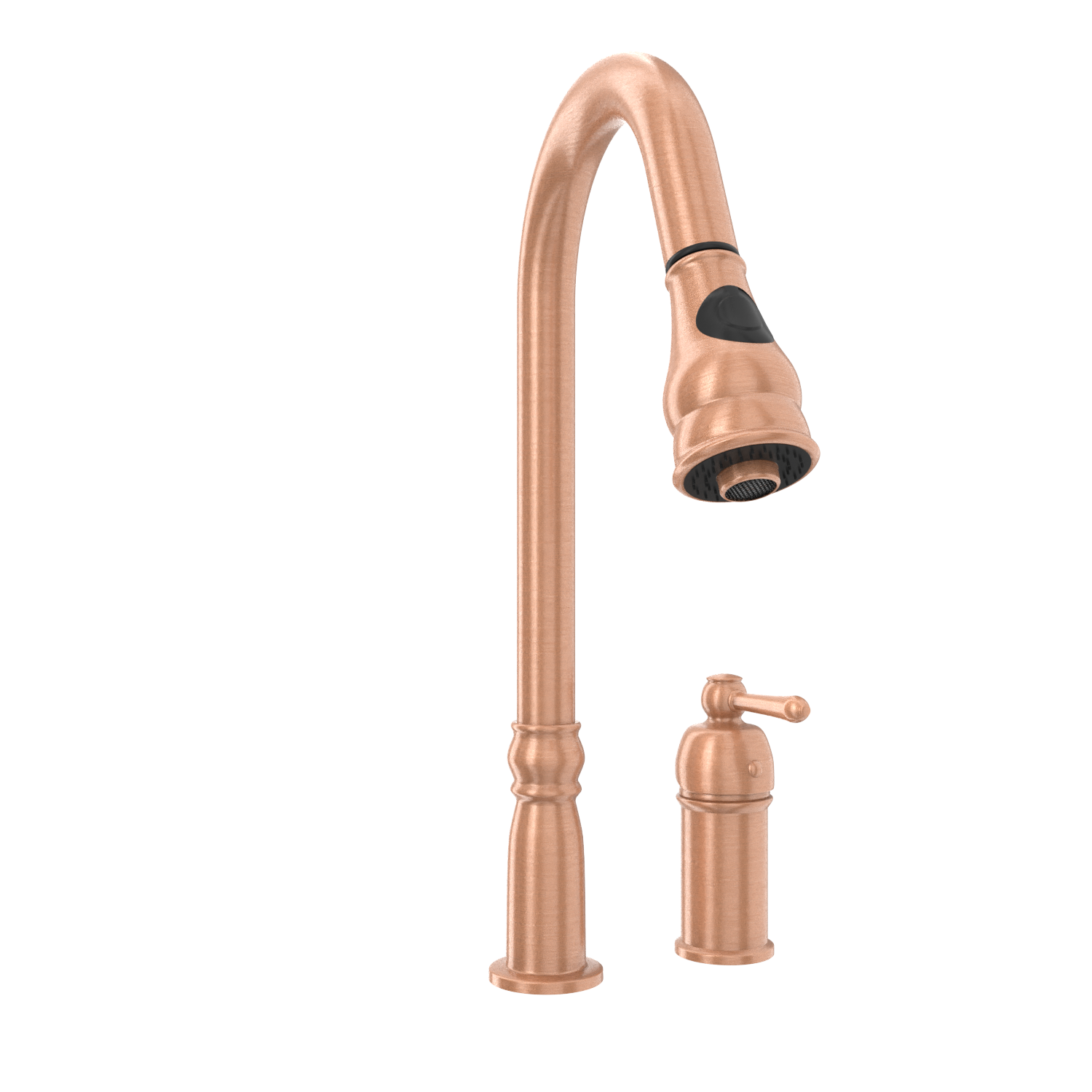 Copper Pull Out Kitchen Faucet with in-Deck Handle, Single Level Solid Brass Kitchen Sink Faucets with Pull Down Sprayer-AK97918