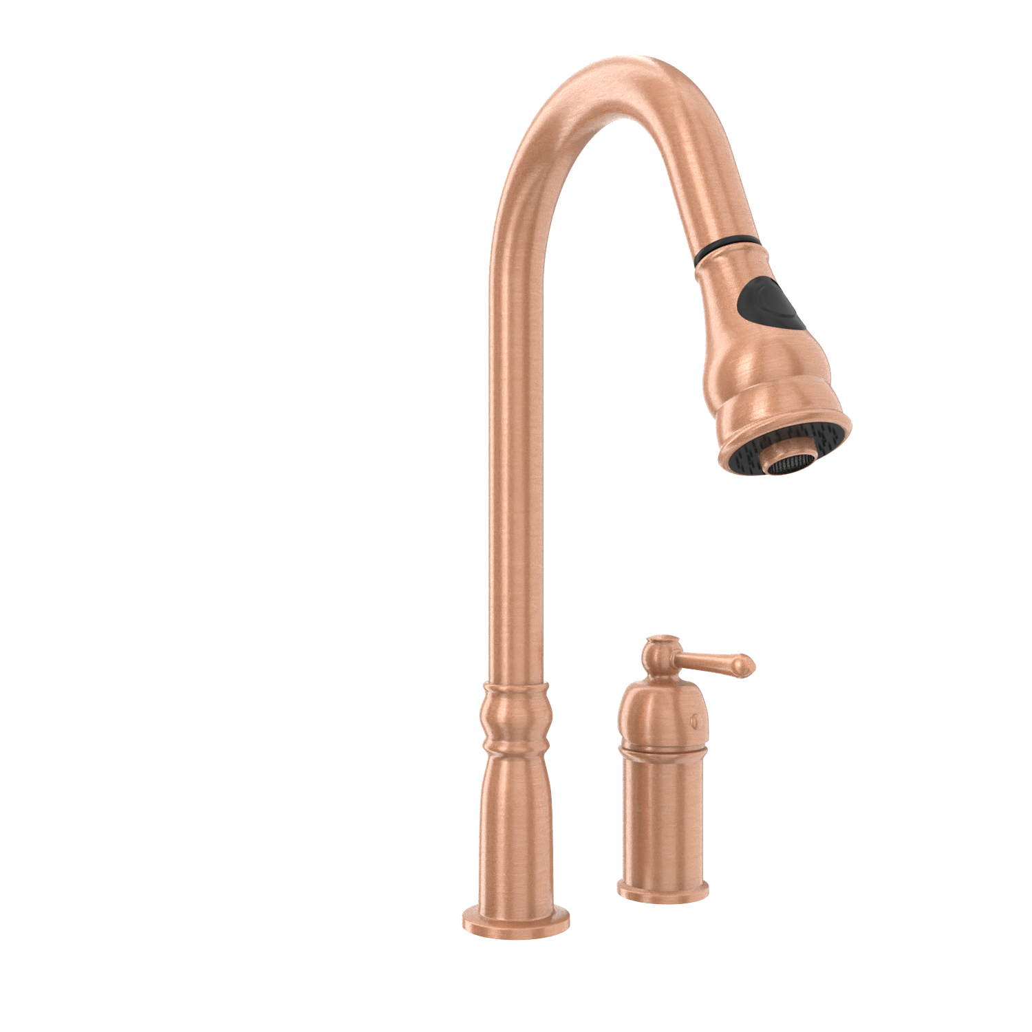 Copper Pull Out Kitchen Faucet with in-Deck Handle, Single Level Solid Brass Kitchen Sink Faucets with Pull Down Sprayer-AK97918