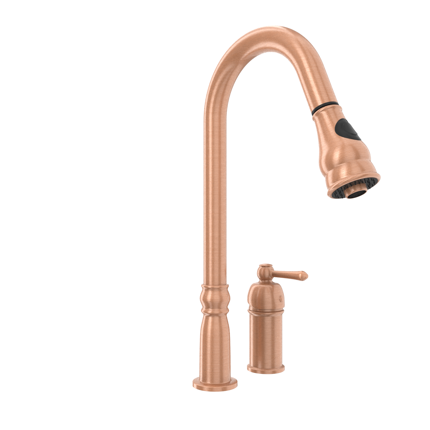 Copper Pull Out Kitchen Faucet with in-Deck Handle, Single Level Solid Brass Kitchen Sink Faucets with Pull Down Sprayer-AK97918