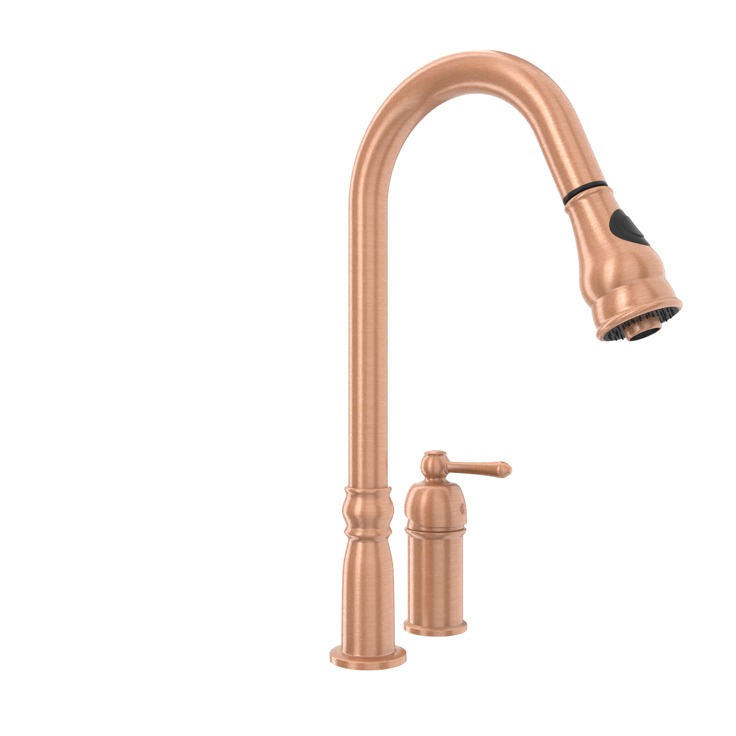 Copper Pull Out Kitchen Faucet with in-Deck Handle, Single Level Solid Brass Kitchen Sink Faucets with Pull Down Sprayer-AK97918