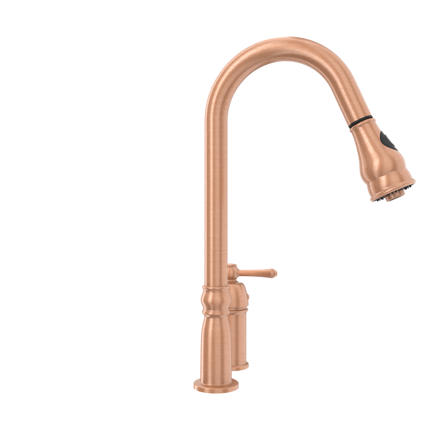 Copper Pull Out Kitchen Faucet with in-Deck Handle, Single Level Solid Brass Kitchen Sink Faucets with Pull Down Sprayer-AK97918