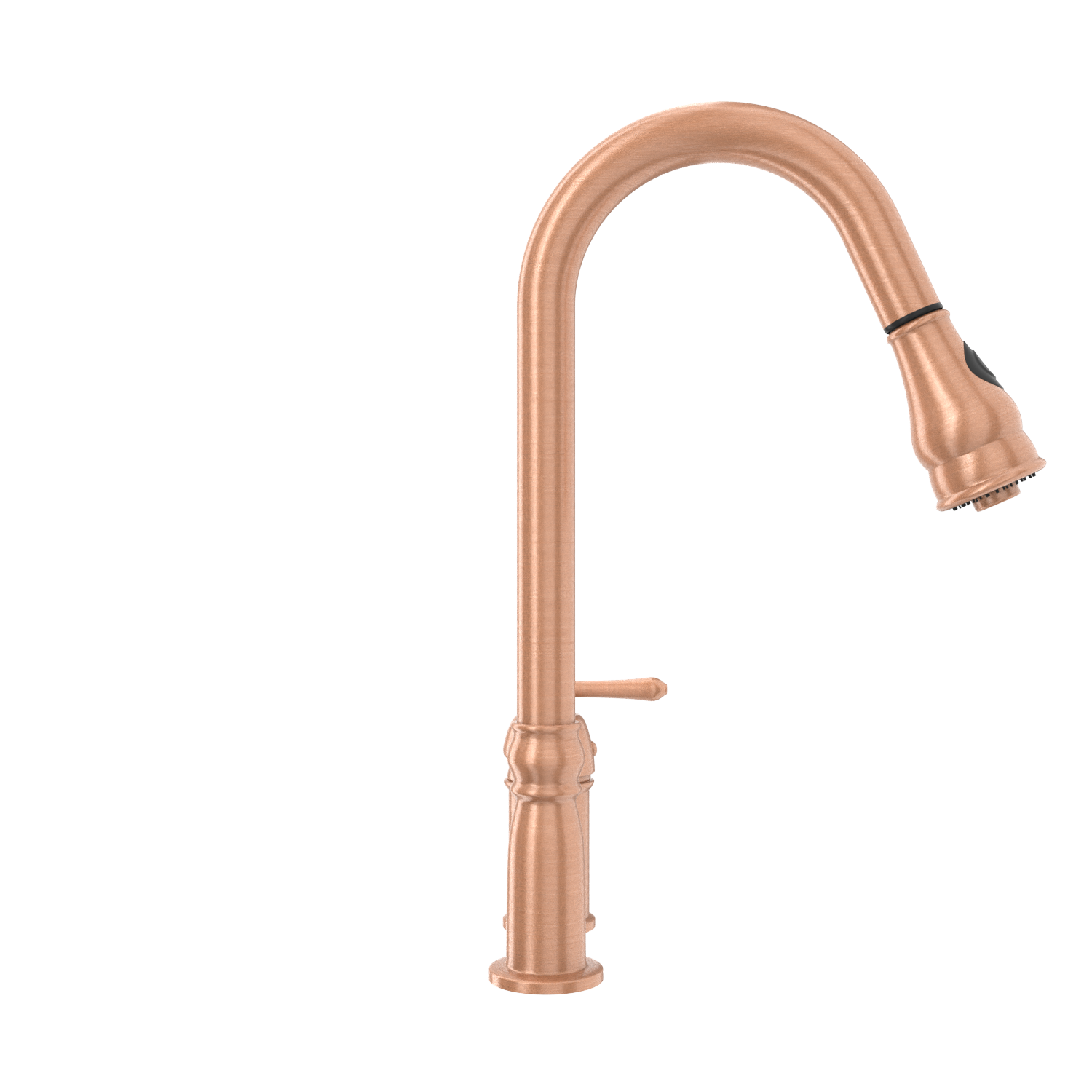 Copper Pull Out Kitchen Faucet with in-Deck Handle, Single Level Solid Brass Kitchen Sink Faucets with Pull Down Sprayer-AK97918
