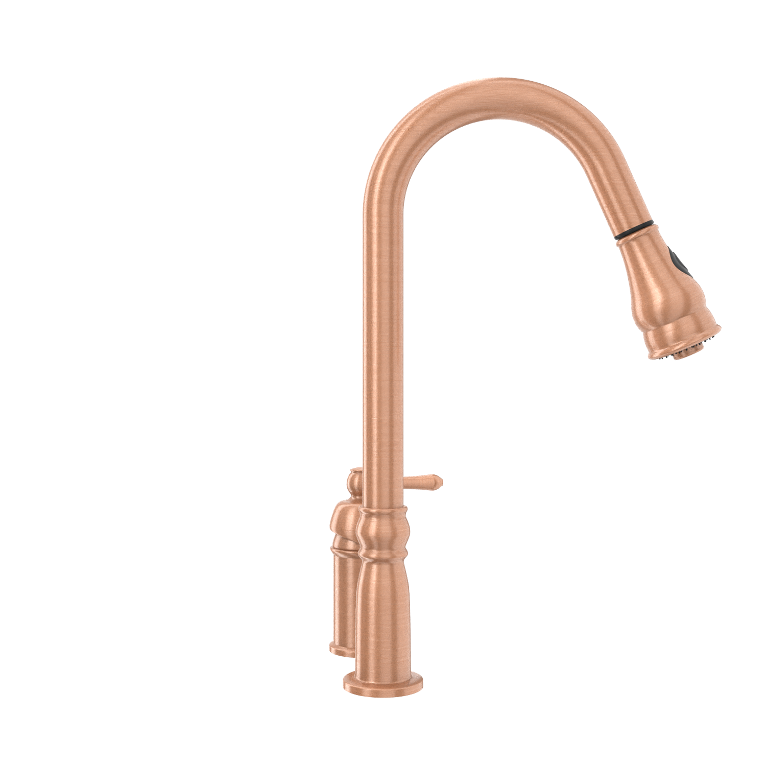 Copper Pull Out Kitchen Faucet with in-Deck Handle, Single Level Solid Brass Kitchen Sink Faucets with Pull Down Sprayer-AK97918