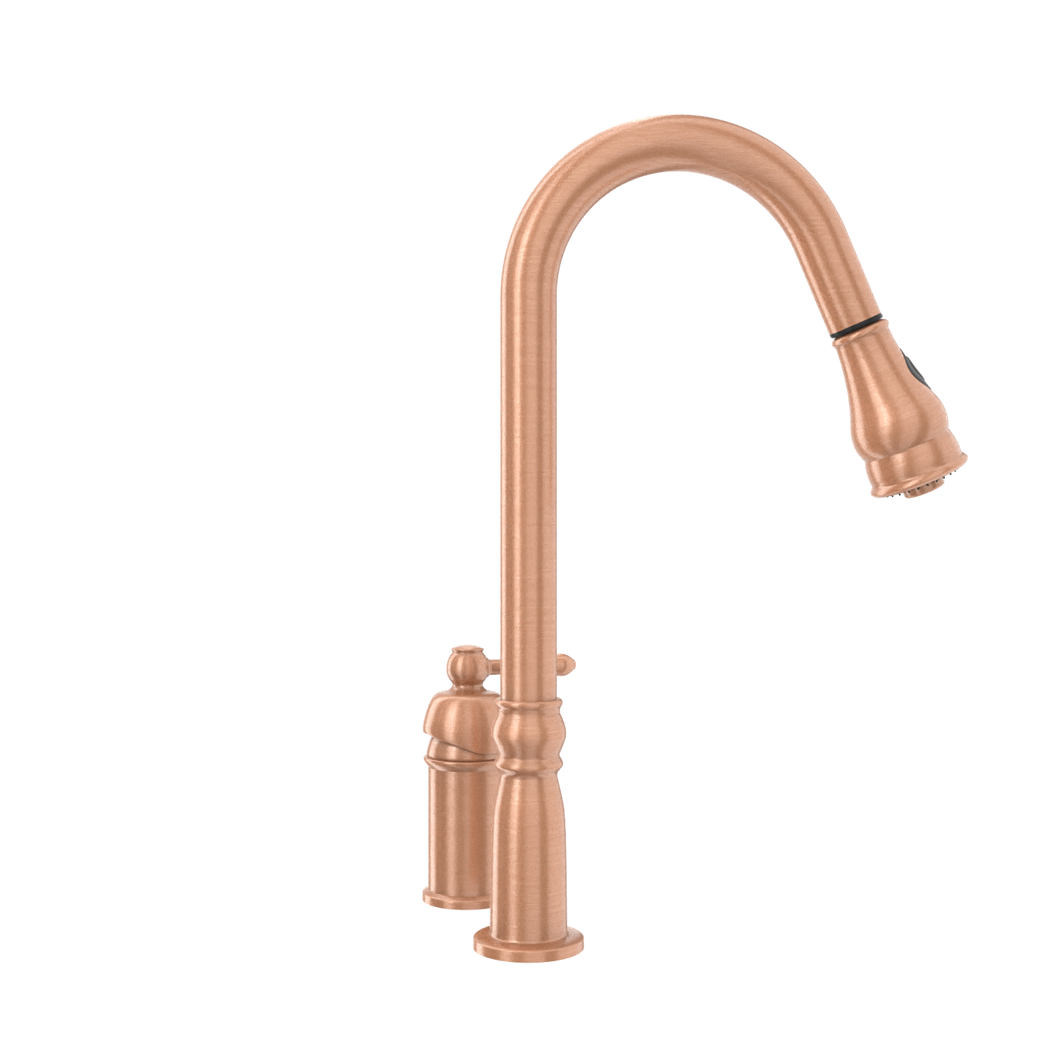 Copper Pull Out Kitchen Faucet with in-Deck Handle, Single Level Solid Brass Kitchen Sink Faucets with Pull Down Sprayer-AK97918
