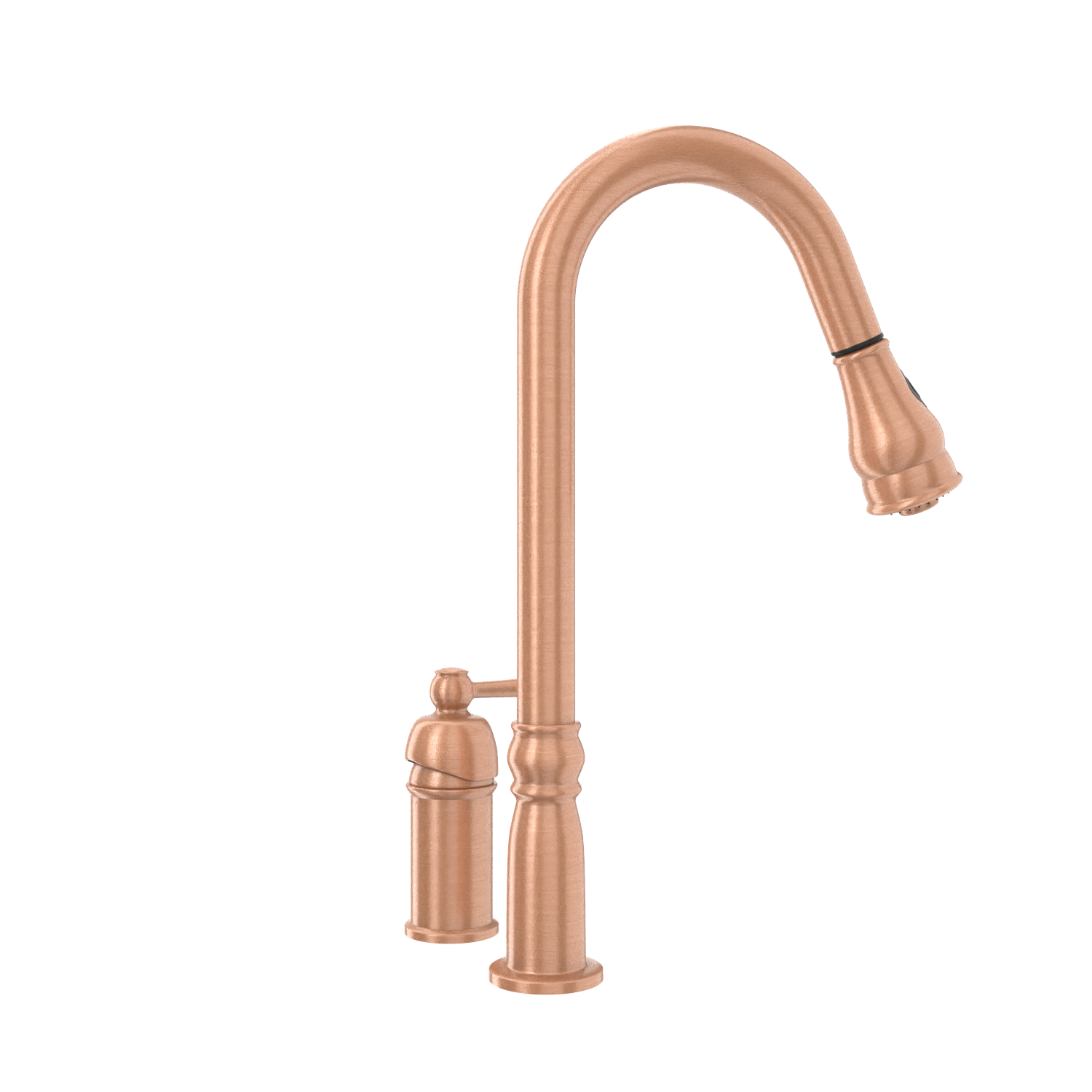 Copper Pull Out Kitchen Faucet with in-Deck Handle, Single Level Solid Brass Kitchen Sink Faucets with Pull Down Sprayer-AK97918