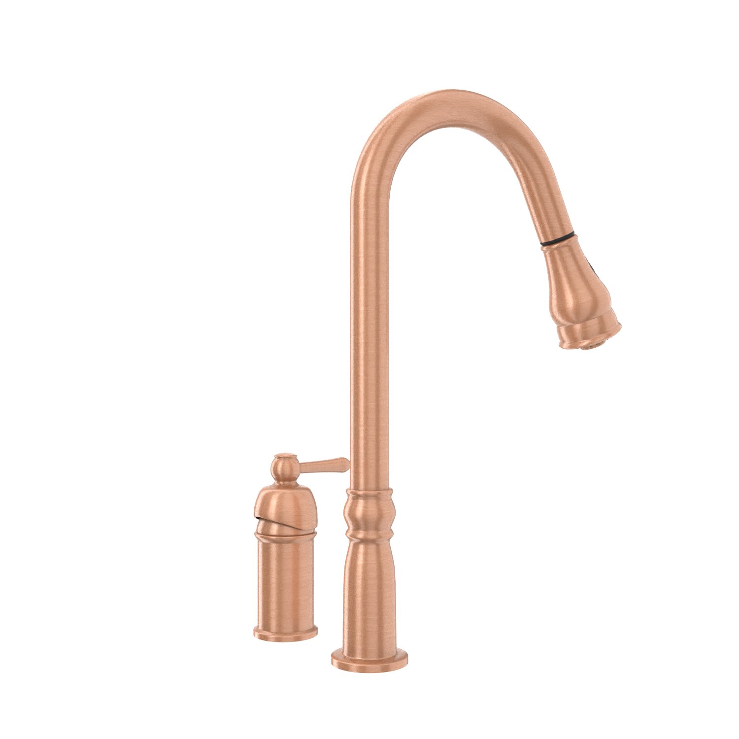 Copper Pull Out Kitchen Faucet with in-Deck Handle, Single Level Solid Brass Kitchen Sink Faucets with Pull Down Sprayer-AK97918