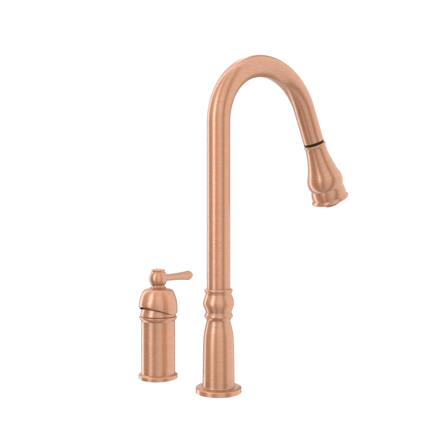 Copper Pull Out Kitchen Faucet with in-Deck Handle, Single Level Solid Brass Kitchen Sink Faucets with Pull Down Sprayer-AK97918