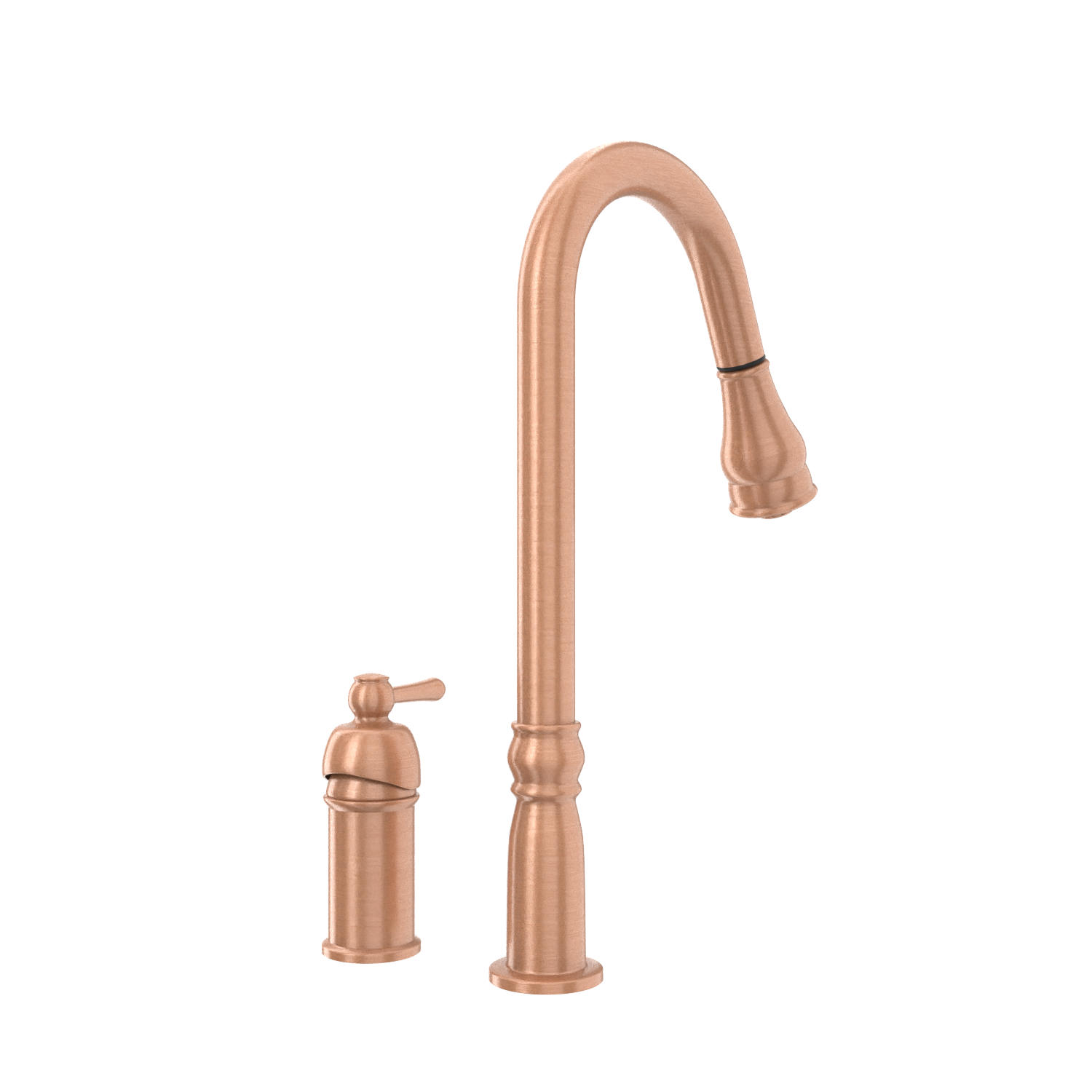 Copper Pull Out Kitchen Faucet with in-Deck Handle, Single Level Solid Brass Kitchen Sink Faucets with Pull Down Sprayer-AK97918