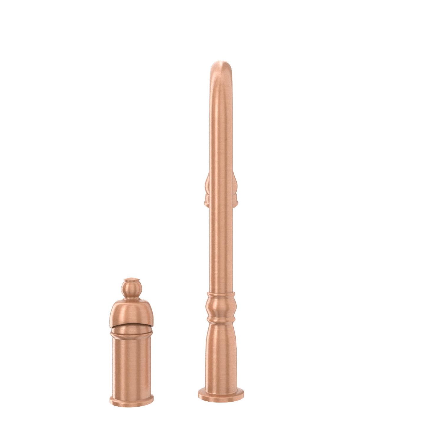 Copper Kitchen Faucet with in-Deck Handle and Soap Dispenser, Single Handle Solid Brass High Arc Pull Down Sprayer Head Kitchen Sink Faucet