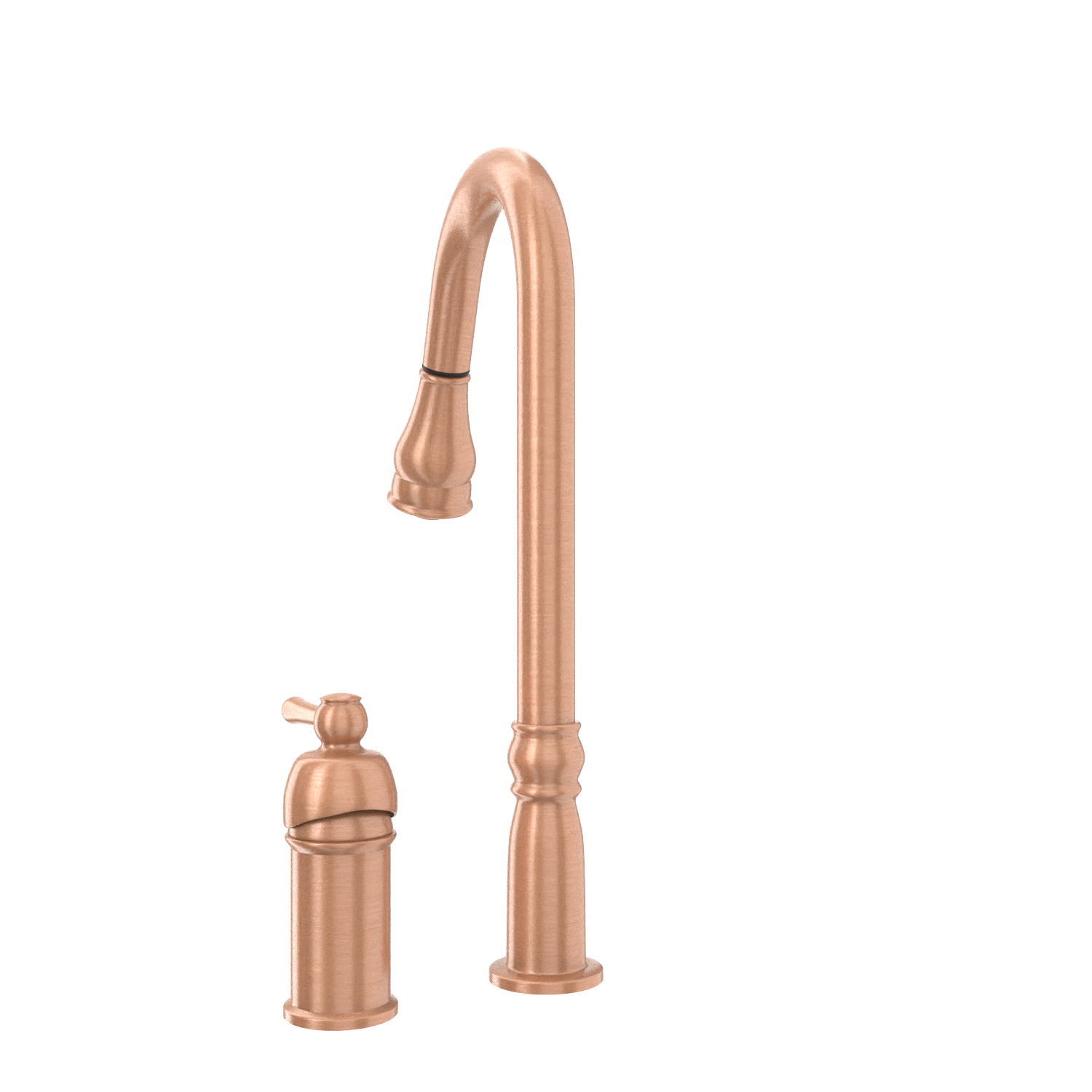 Copper Pull Out Kitchen Faucet with in-Deck Handle, Single Level Solid Brass Kitchen Sink Faucets with Pull Down Sprayer-AK97918