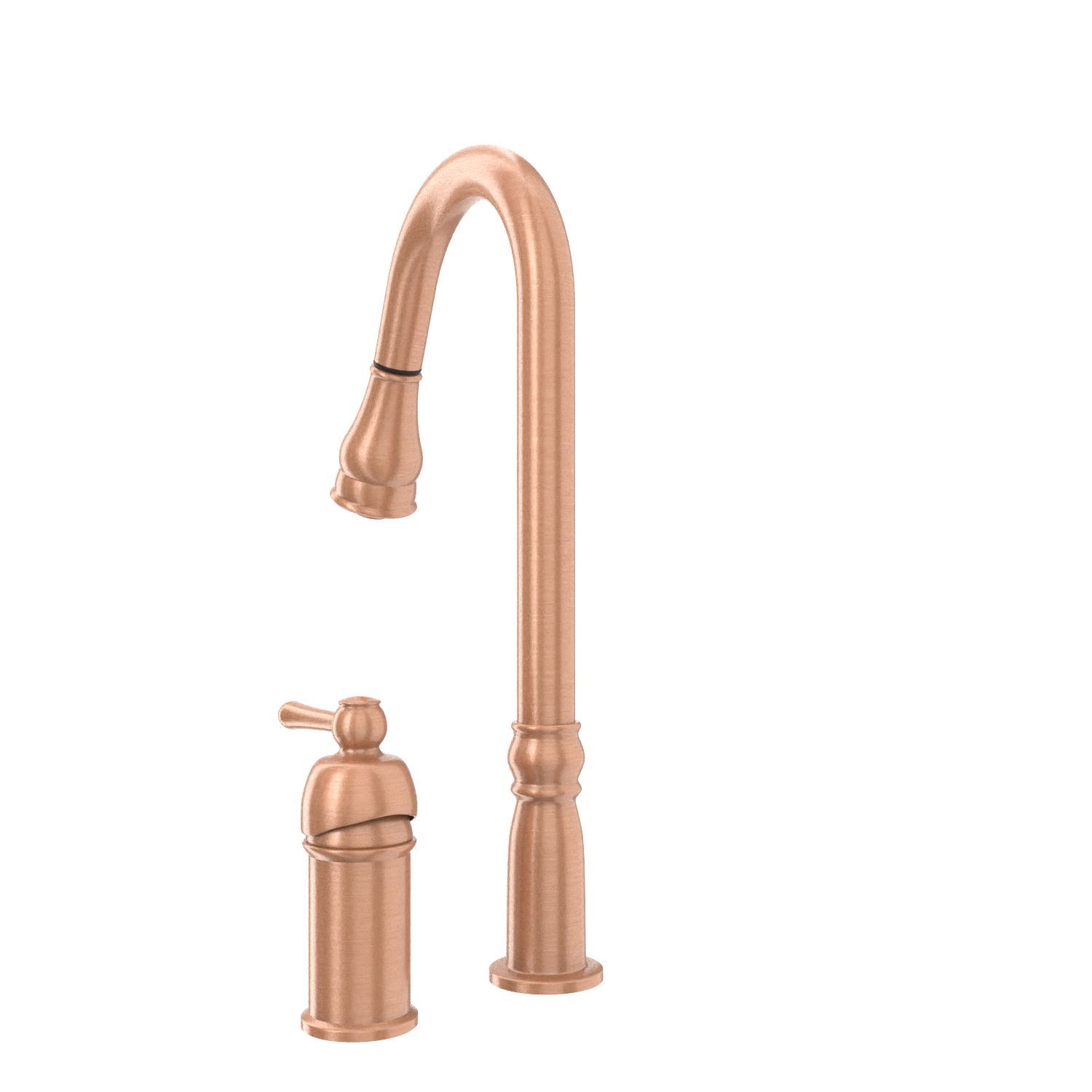 Copper Pull Out Kitchen Faucet with in-Deck Handle, Single Level Solid Brass Kitchen Sink Faucets with Pull Down Sprayer-AK97918