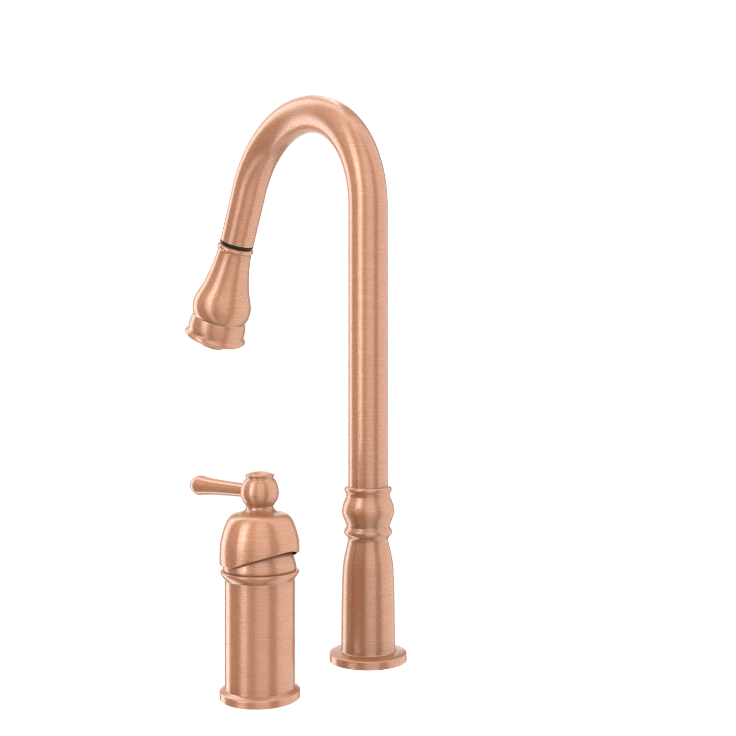 Copper Pull Out Kitchen Faucet with in-Deck Handle, Single Level Solid Brass Kitchen Sink Faucets with Pull Down Sprayer-AK97918