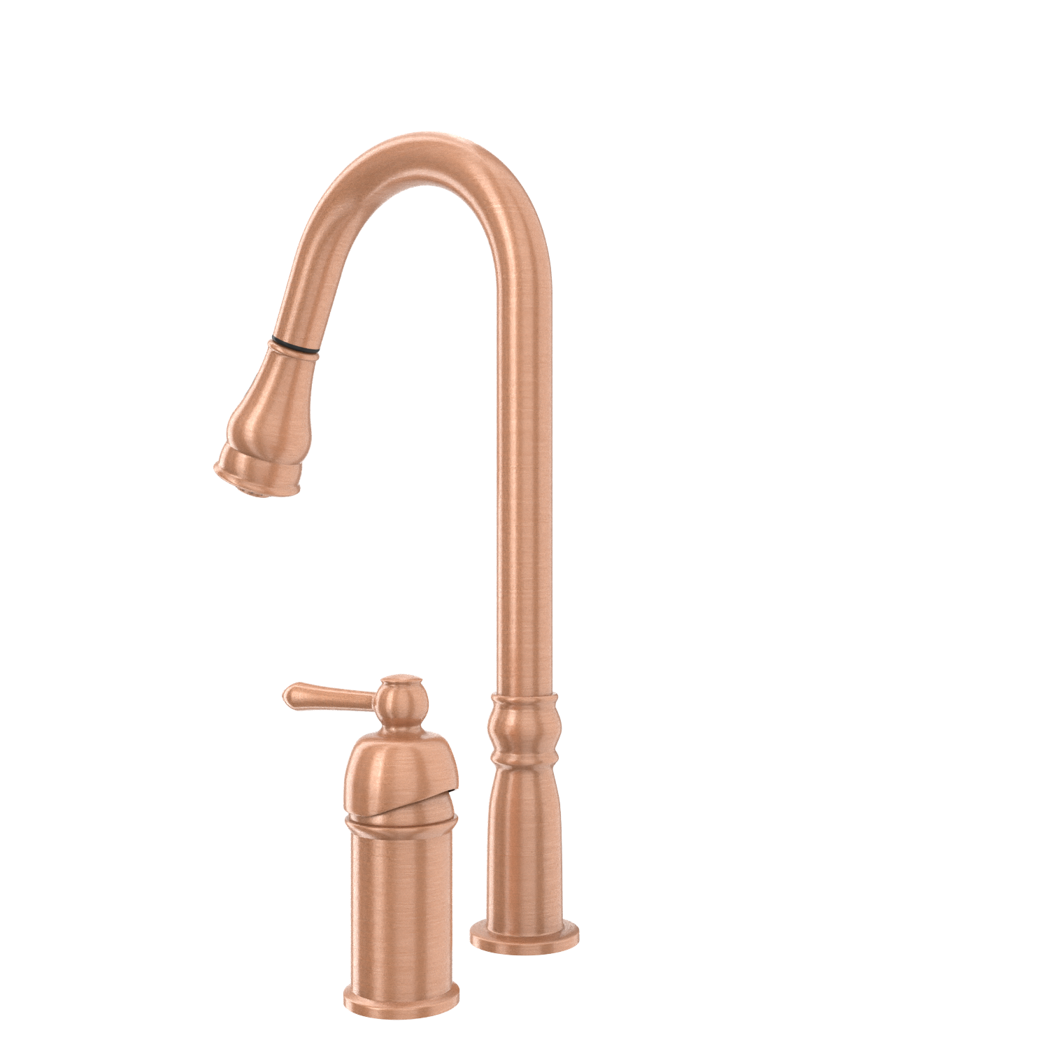 Copper Pull Out Kitchen Faucet with in-Deck Handle, Single Level Solid Brass Kitchen Sink Faucets with Pull Down Sprayer-AK97918