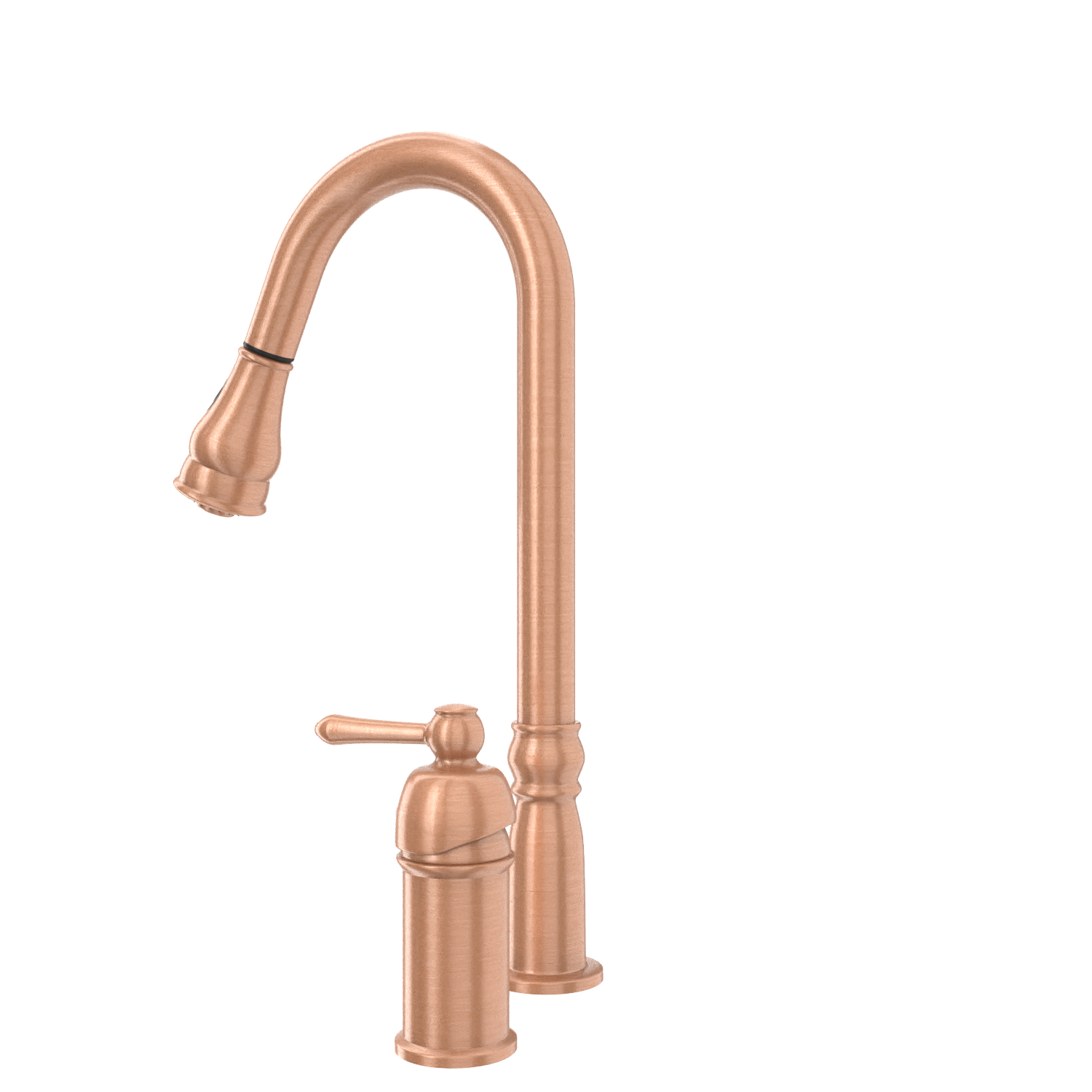 Copper Pull Out Kitchen Faucet with in-Deck Handle, Single Level Solid Brass Kitchen Sink Faucets with Pull Down Sprayer-AK97918