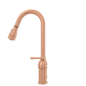 Copper Pull Out Kitchen Faucet with in-Deck Handle, Single Level Solid Brass Kitchen Sink Faucets with Pull Down Sprayer-AK97918