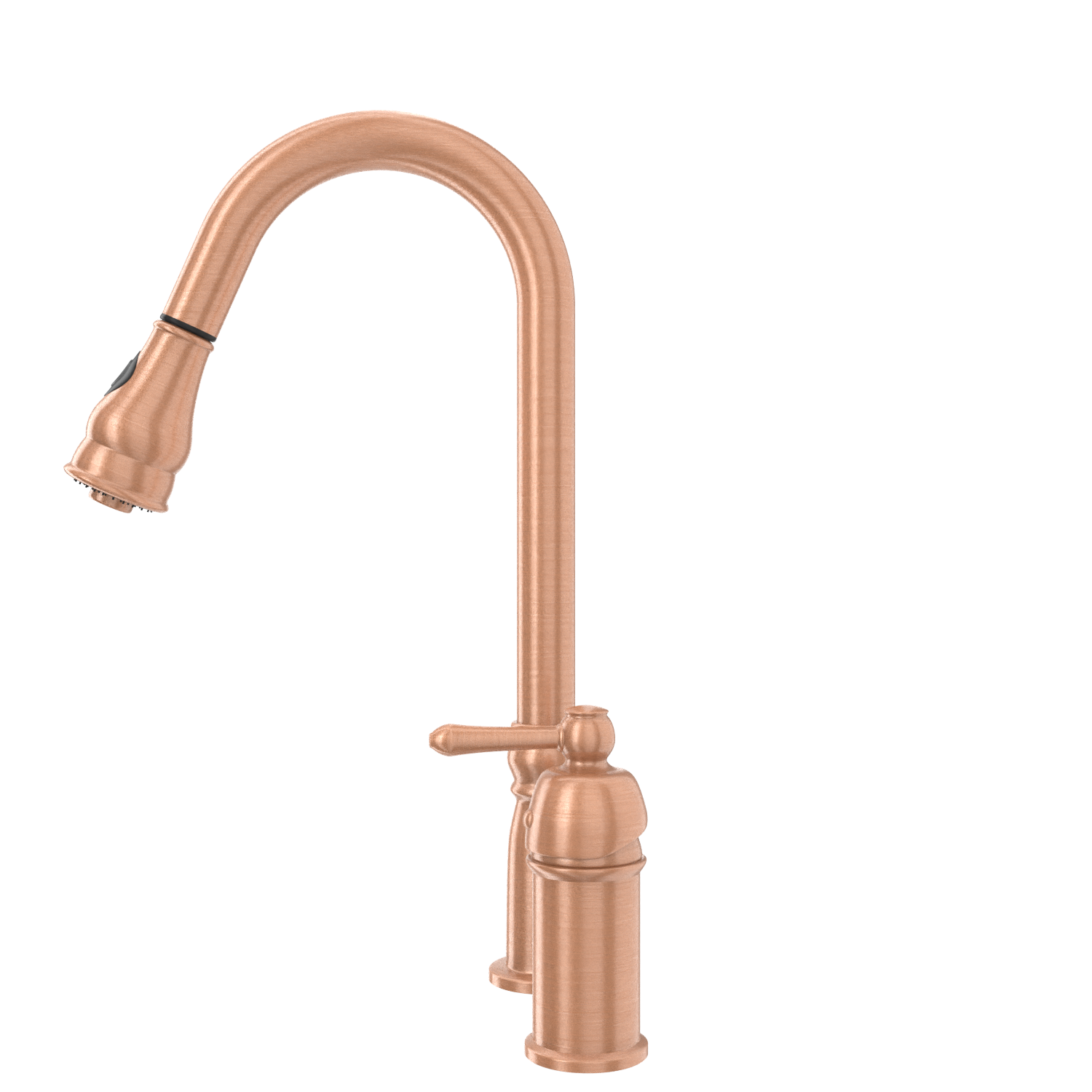 Copper Pull Out Kitchen Faucet with in-Deck Handle, Single Level Solid Brass Kitchen Sink Faucets with Pull Down Sprayer-AK97918