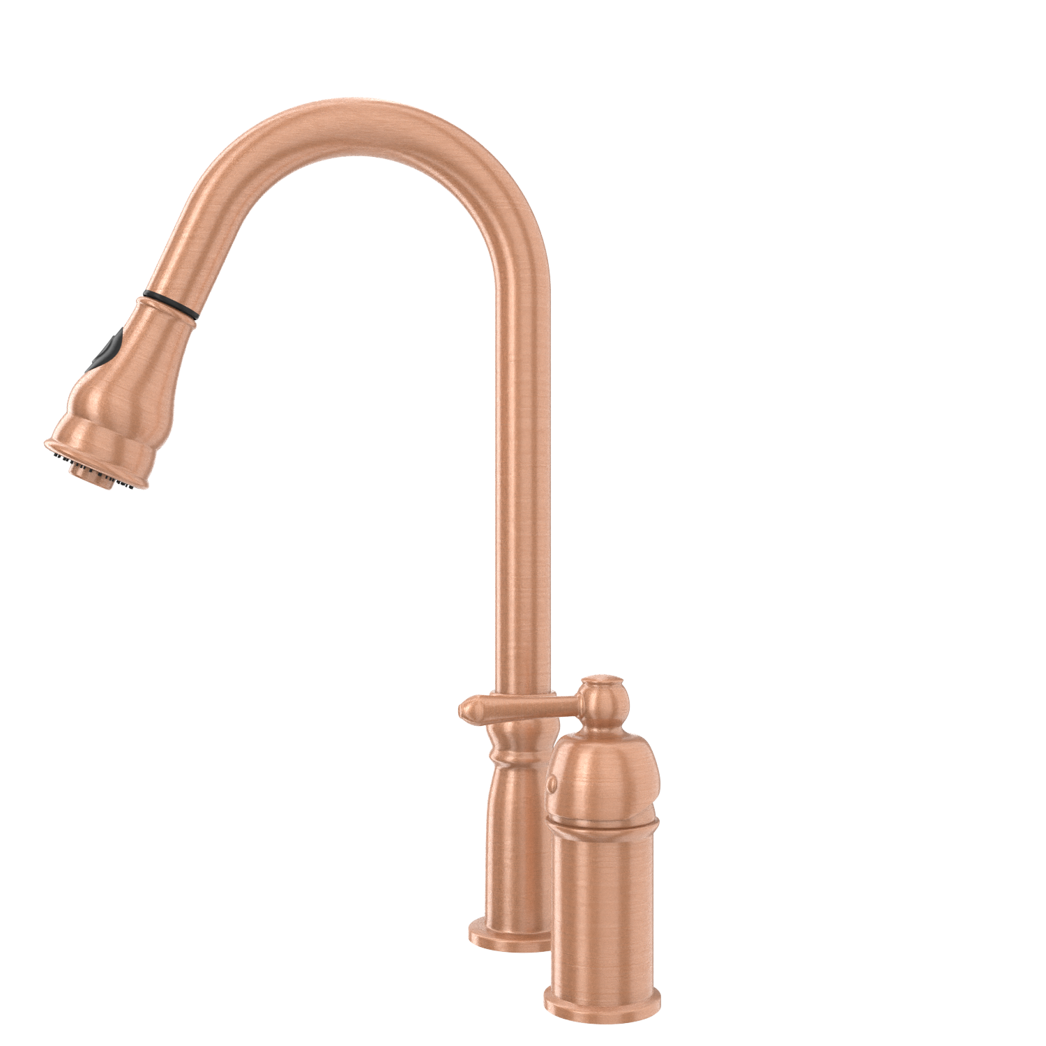 Copper Pull Out Kitchen Faucet with in-Deck Handle, Single Level Solid Brass Kitchen Sink Faucets with Pull Down Sprayer-AK97918