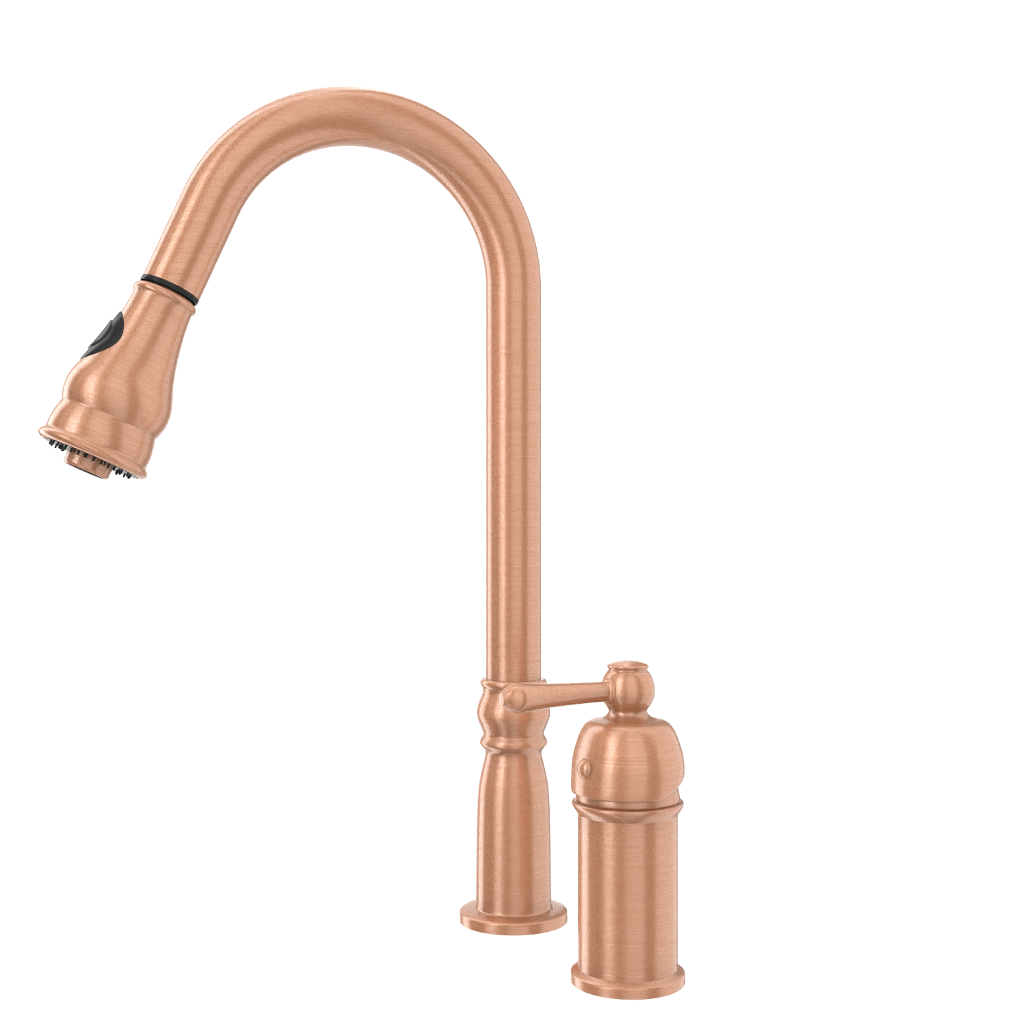 Copper Pull Out Kitchen Faucet with in-Deck Handle, Single Level Solid Brass Kitchen Sink Faucets with Pull Down Sprayer-AK97918