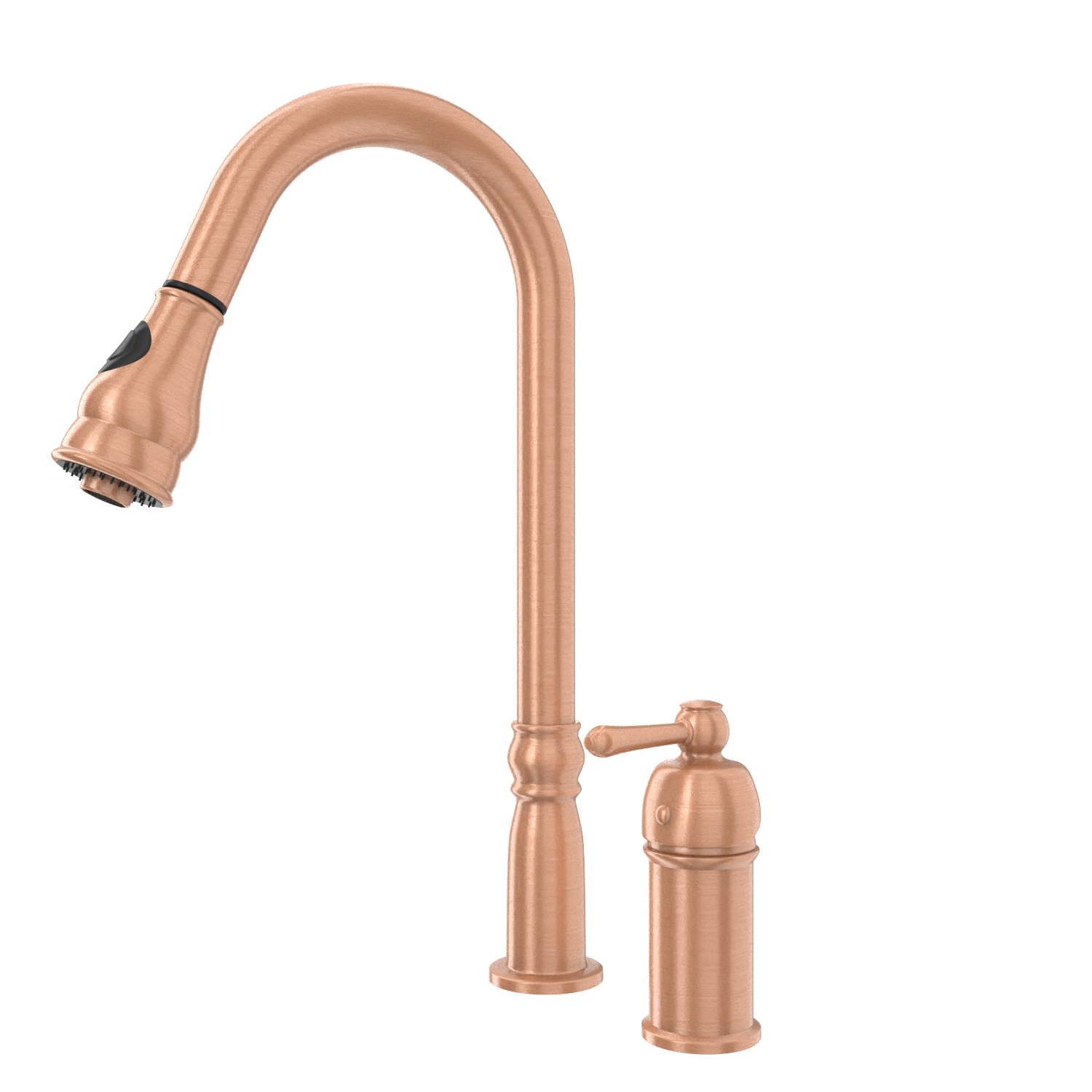 Copper Pull Out Kitchen Faucet with in-Deck Handle, Single Level Solid Brass Kitchen Sink Faucets with Pull Down Sprayer-AK97918
