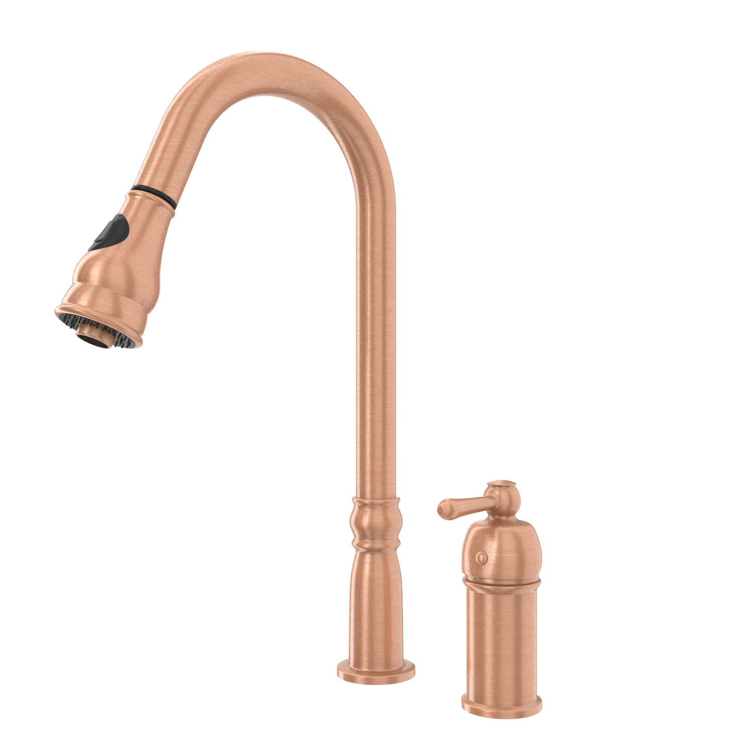 Copper Pull Out Kitchen Faucet with in-Deck Handle, Single Level Solid Brass Kitchen Sink Faucets with Pull Down Sprayer-AK97918