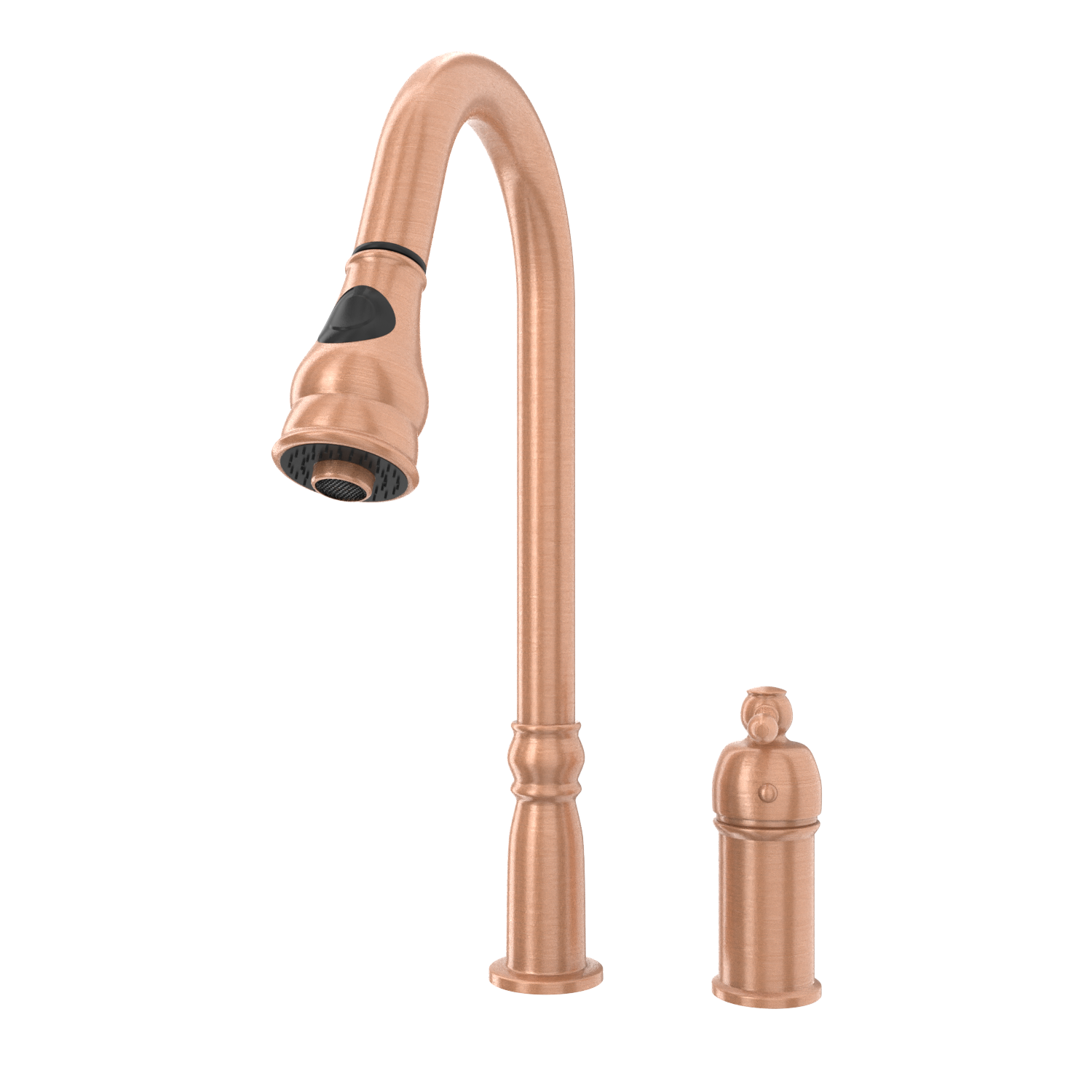 Copper Pull Out Kitchen Faucet with in-Deck Handle, Single Level Solid Brass Kitchen Sink Faucets with Pull Down Sprayer-AK97918
