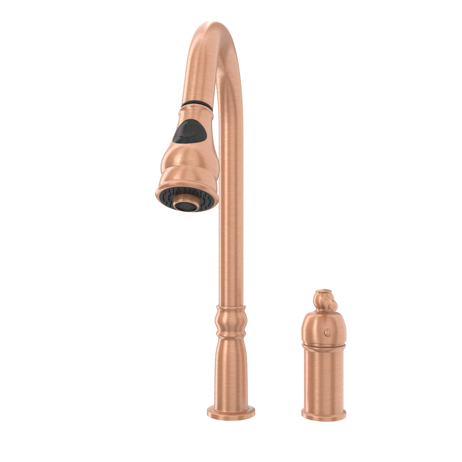 Copper Pull Out Kitchen Faucet with in-Deck Handle, Single Level Solid Brass Kitchen Sink Faucets with Pull Down Sprayer-AK97918