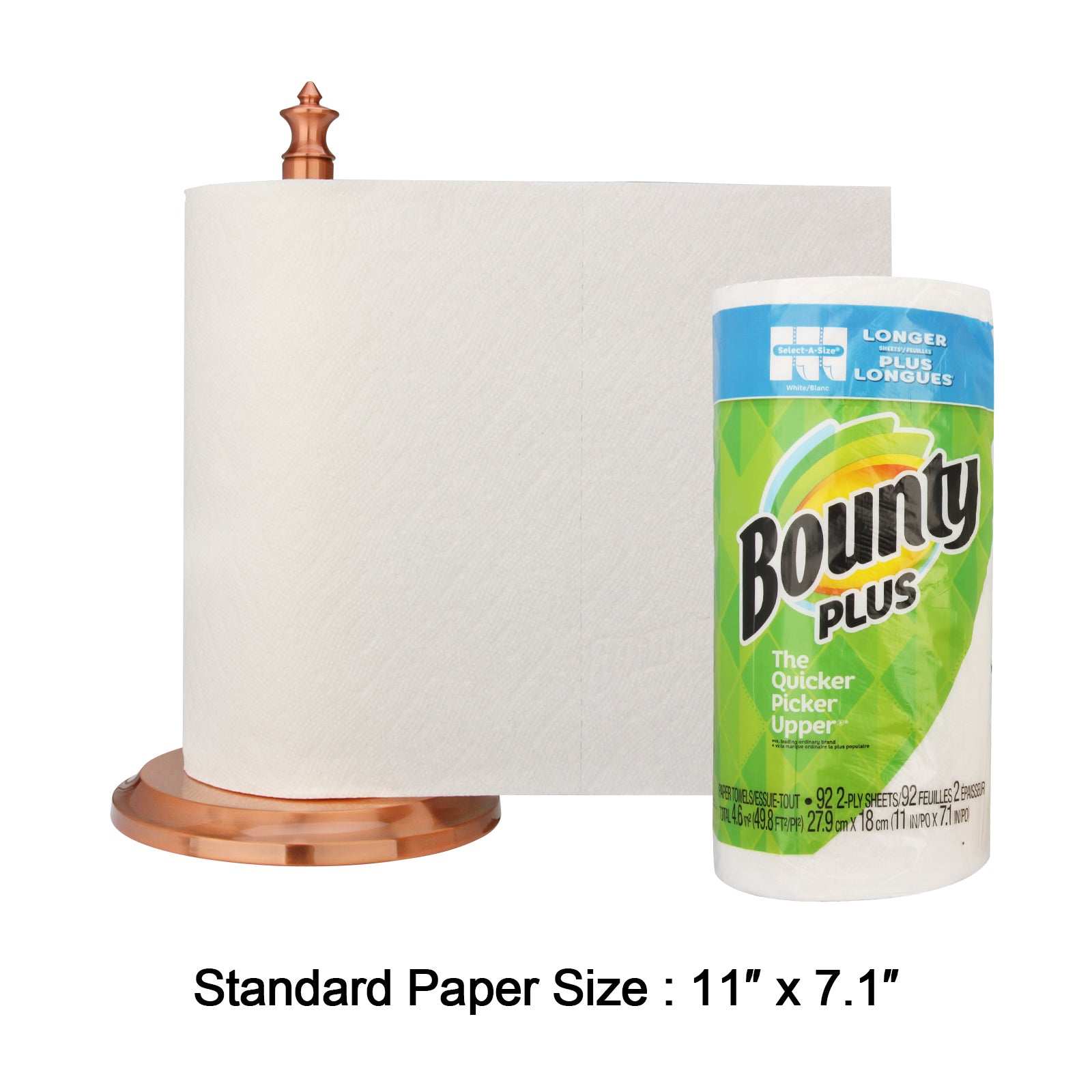 Copper Paper Towel Holder Roll Dispenser Stand for Kitchen Countertop