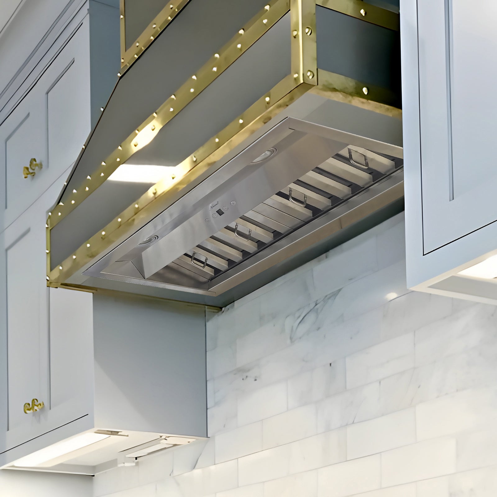 Range Hood Insert 30 Inch, Ultra Quiet, Powerful Suction Built-in Kitchen Vent Hood, Stainless Steel Ducted Stove Hood with Dimmable LED Lights Warm White, 3-Speeds 600CFM