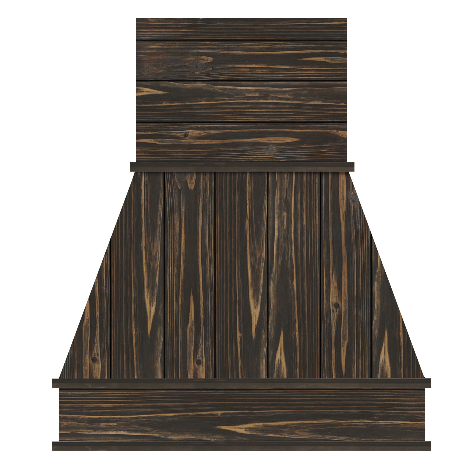 Custom Rustic Range Hood, Reclaimed Barn Wood Vent Hood with Insert Ventilator & Decorative Molding Trim, Craftsman A Series