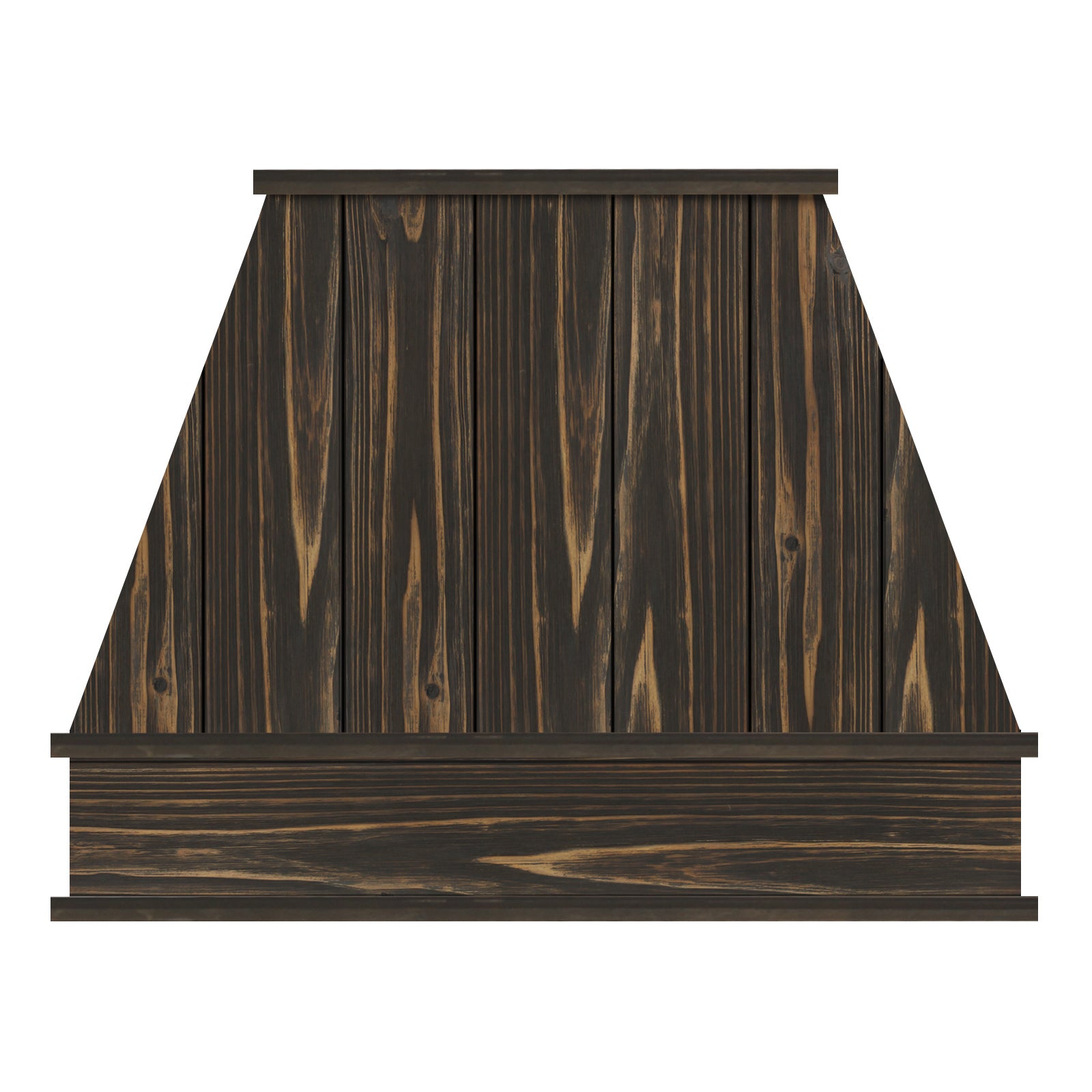 Custom Rustic Range Hood, Reclaimed Barn Wood Vent Hood with Insert Ventilator & Decorative Molding Trim, Craftsman A Series