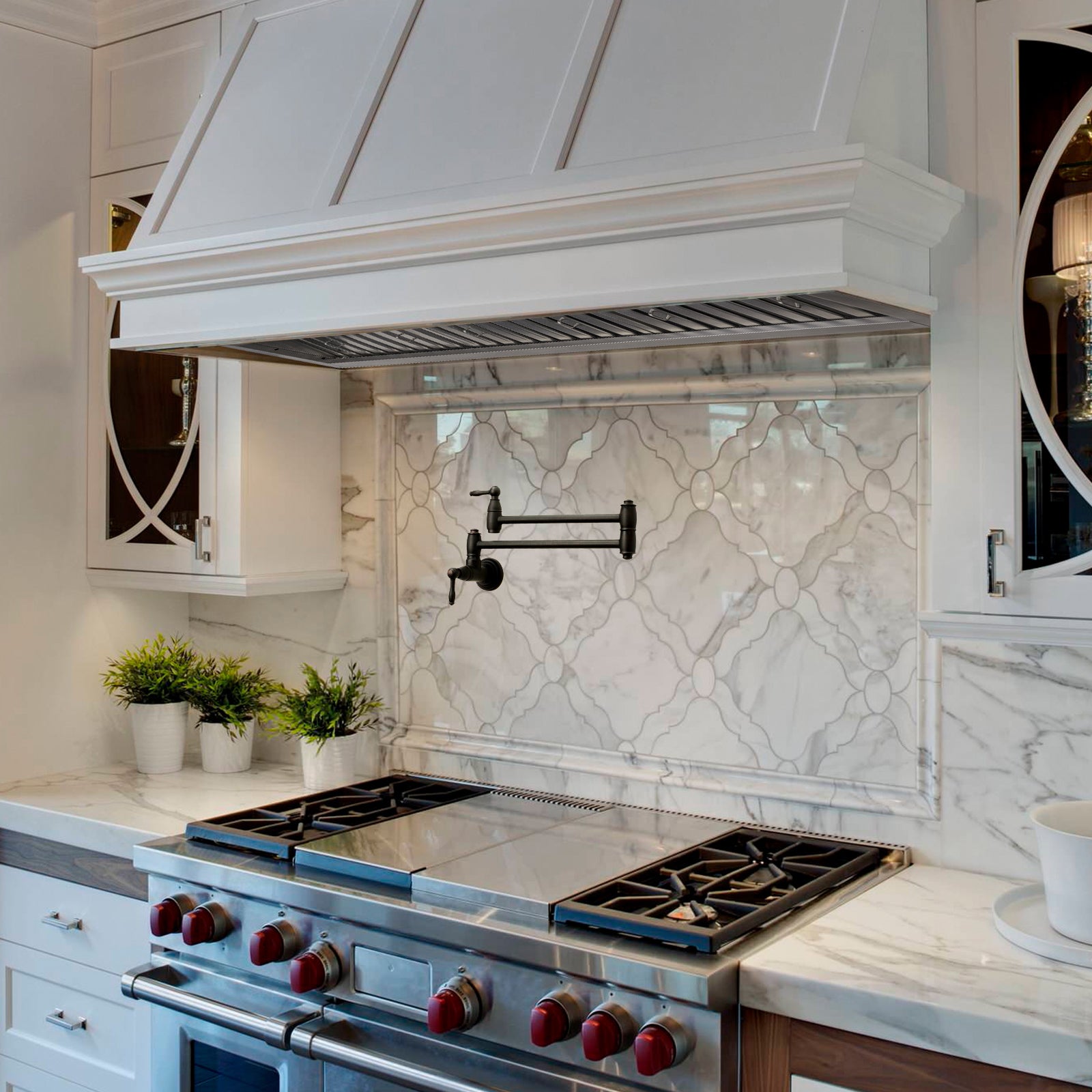 42“ Range Hood Insert, Ultra Quiet Stainless Steel 8" Ducted with 600 CFM Powerful Suction-NX-19IL-42