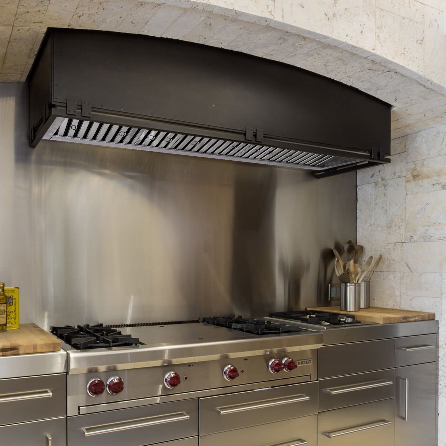 Kitchen Hood Insert Range Hood Insert 54 Inch, 1200 CFM Built-in Kitchen Hood with 4 Speed