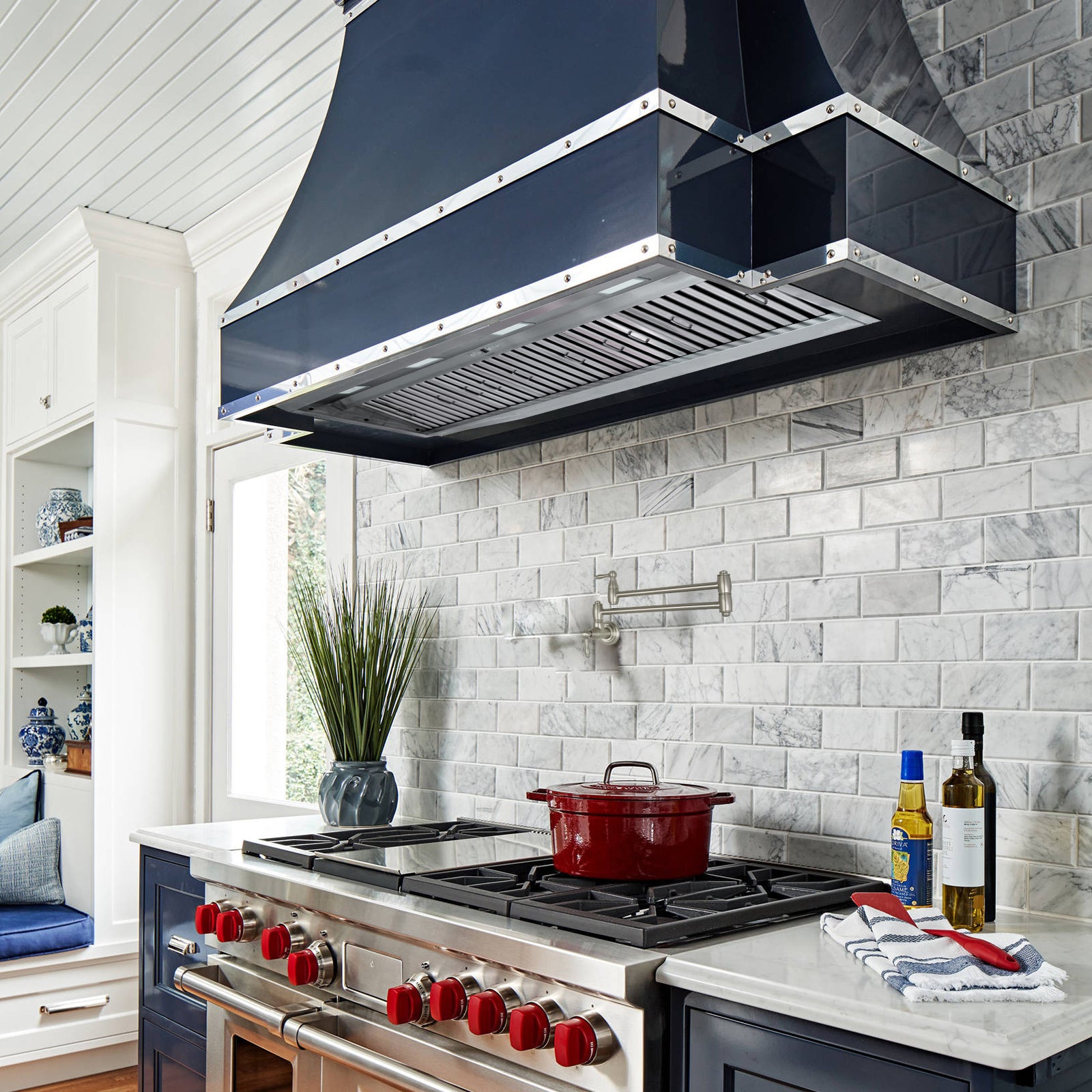 54“ Range Hood Insert, Ultra Quiet Stainless Steel 8" Ducted with 600 CFM Powerful Suction-NX-19IL-54