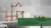 Two-Handles Copper Bridge Kitchen Faucet with Side Sprayer - AK96718C
